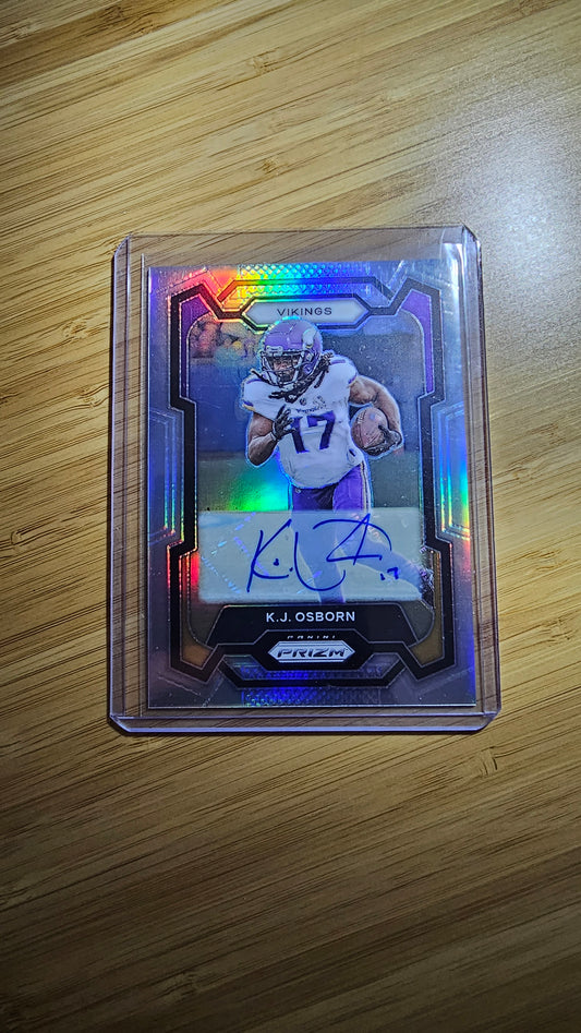 2023 Panini Prism K.J Osborn - Autographed silver prism - Minnesota Vikings