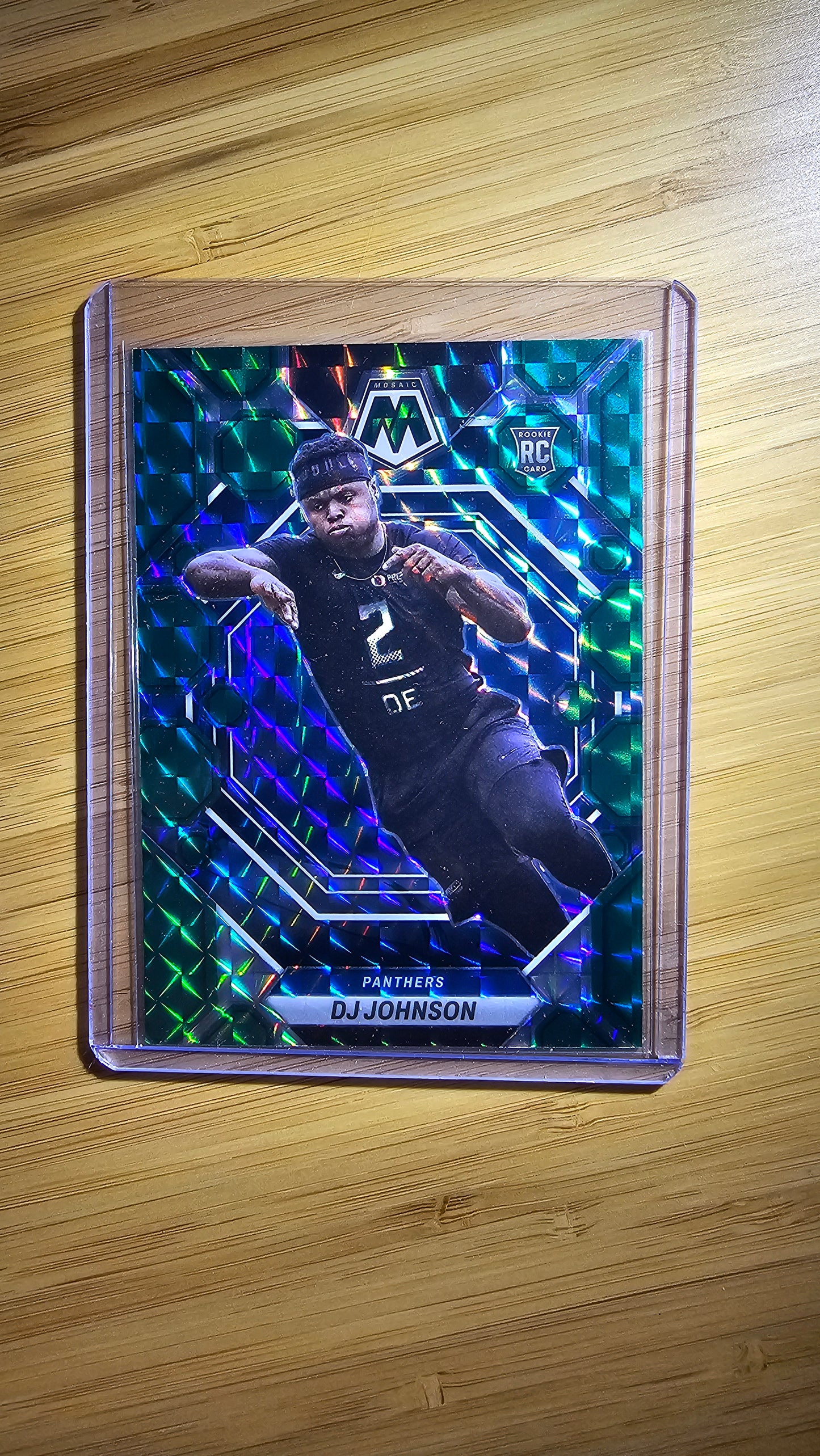 2023 NFL Panini Mosiac DJ Johnson -Mosiac Green RC - Carolina Panthers