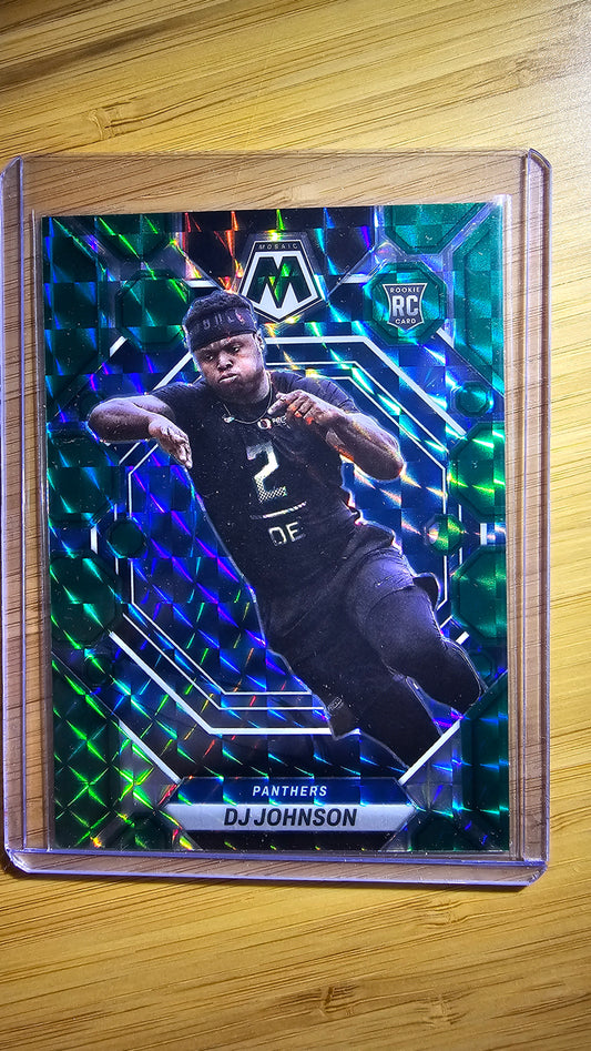 2023 NFL Panini Mosiac DJ Johnson -Mosiac Green RC - Carolina Panthers