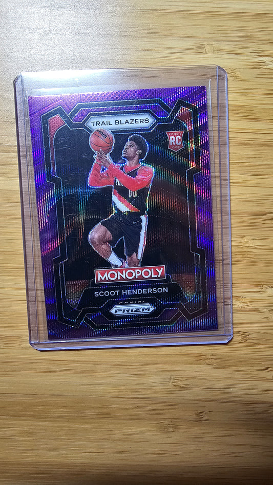 2023 Panini Prizm Monopoly Basketball RC Scoot Henderson- Purple Prizm - ( Trailblazers )