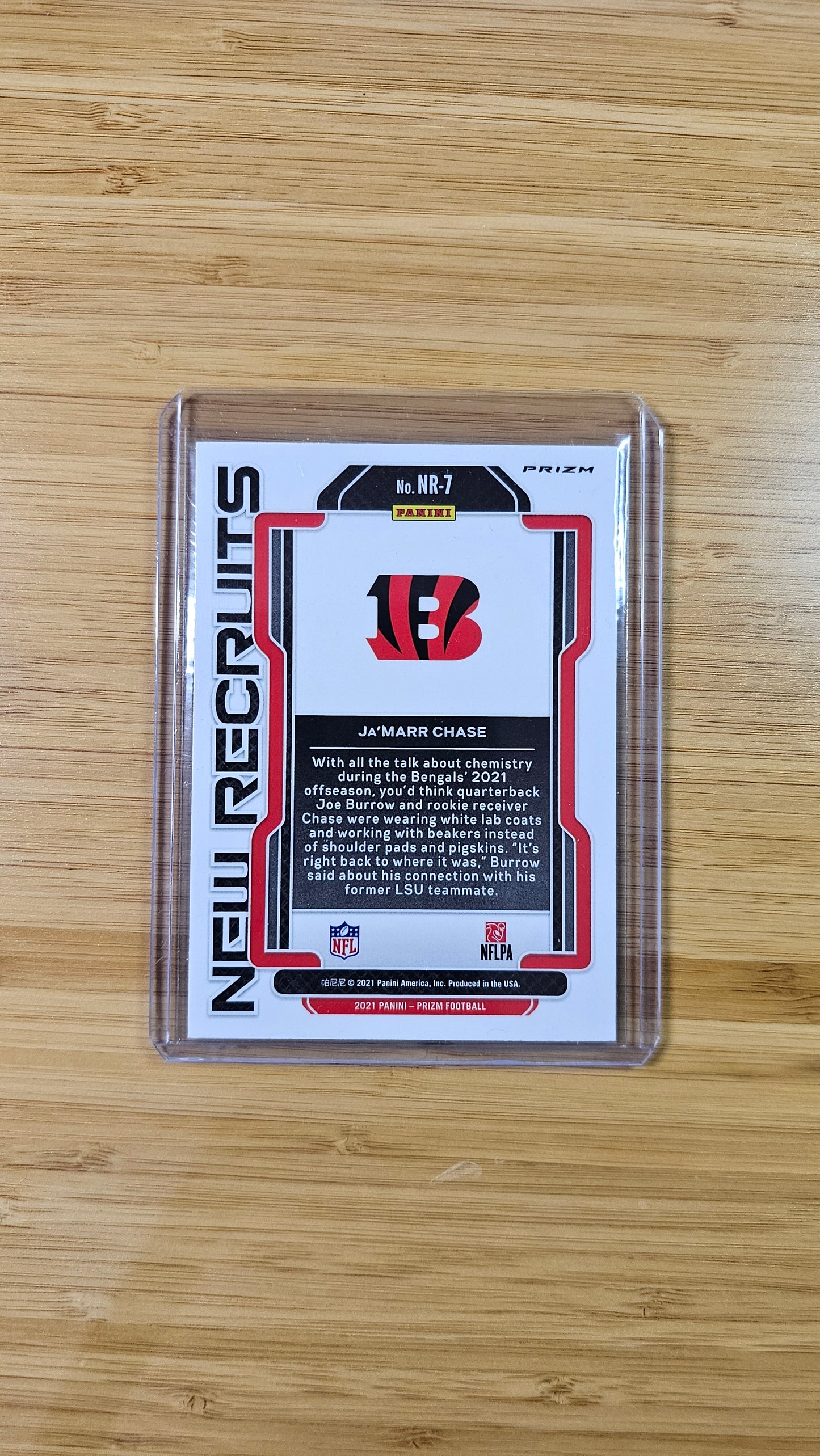 2021 NFL Panini Prizm Ja'marr Chase - New Recruits Green RC Parallel - Cincinnati Bengals