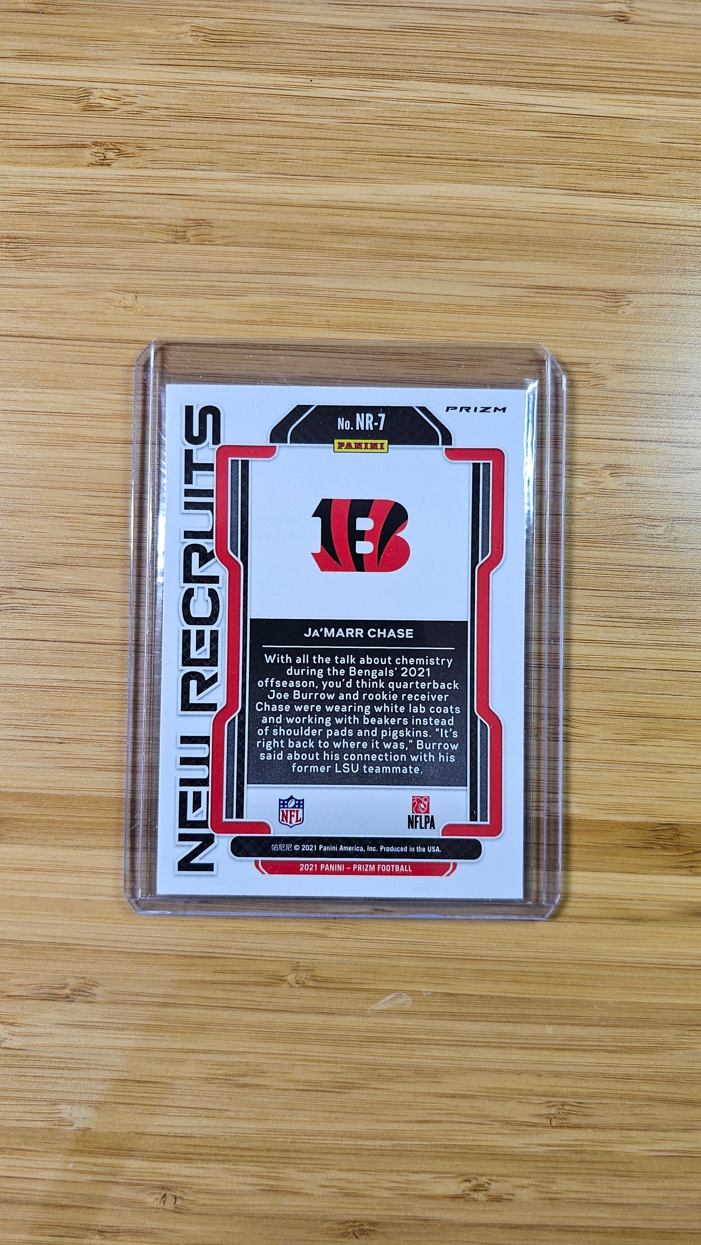 2021 NFL Panini Prizm Ja'marr Chase - New Recruits Green RC Parallel - Cincinnati Bengals