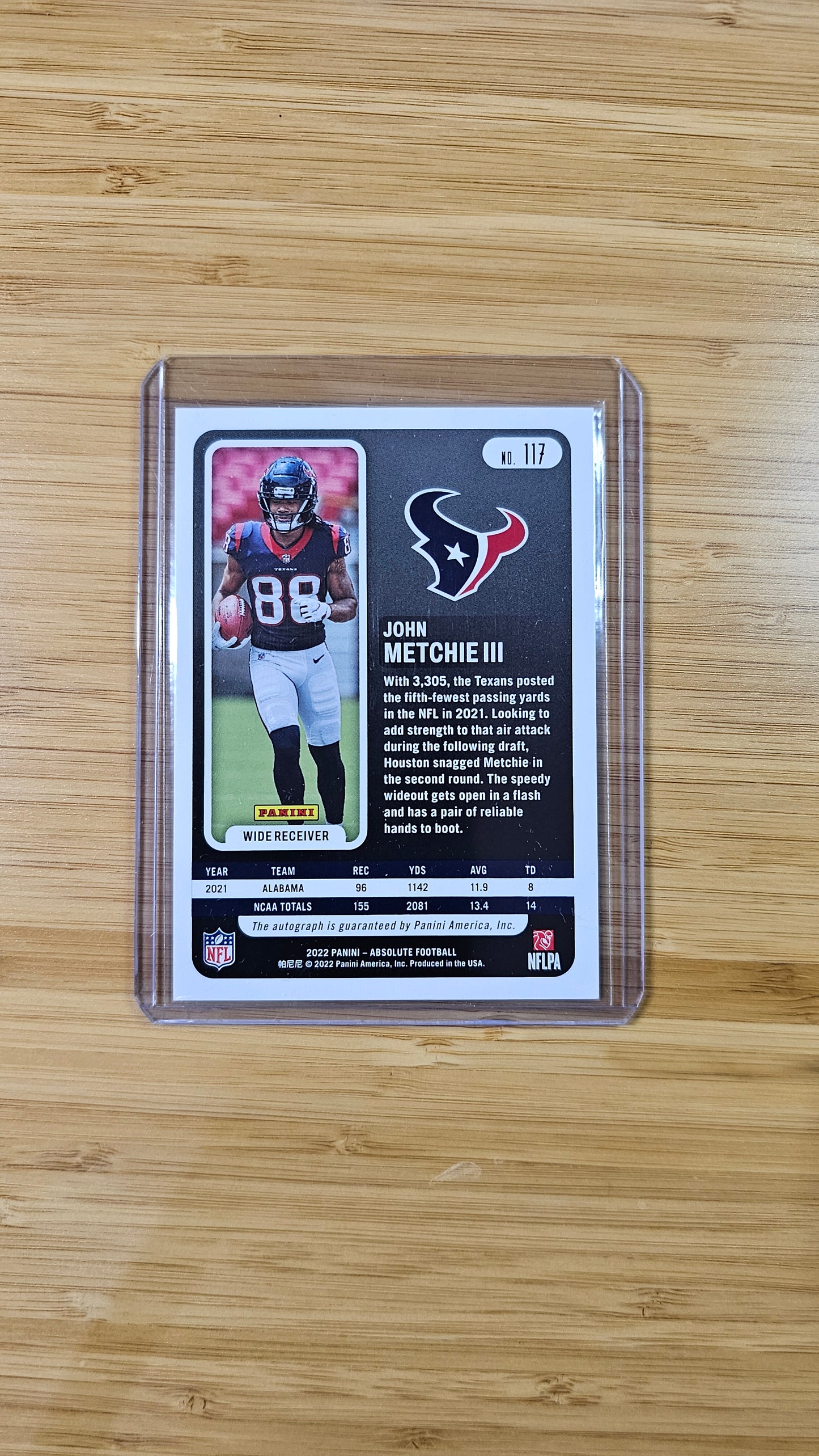 2023 Panini Absolute football John Metchie III - On Card Auto 32/35 - Houston Texans