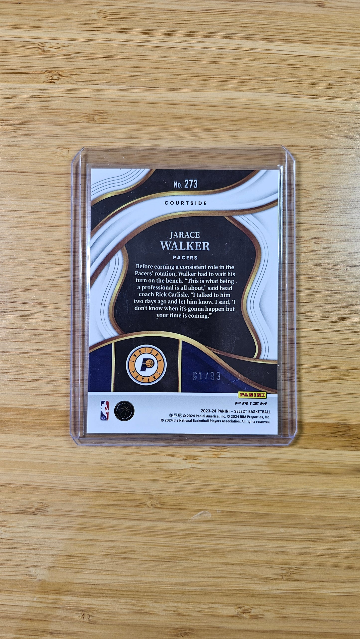 2023 NBA Select Basketball Jarace Walker. - Ice Pink Prizm 61/99 - Indiana Pacers