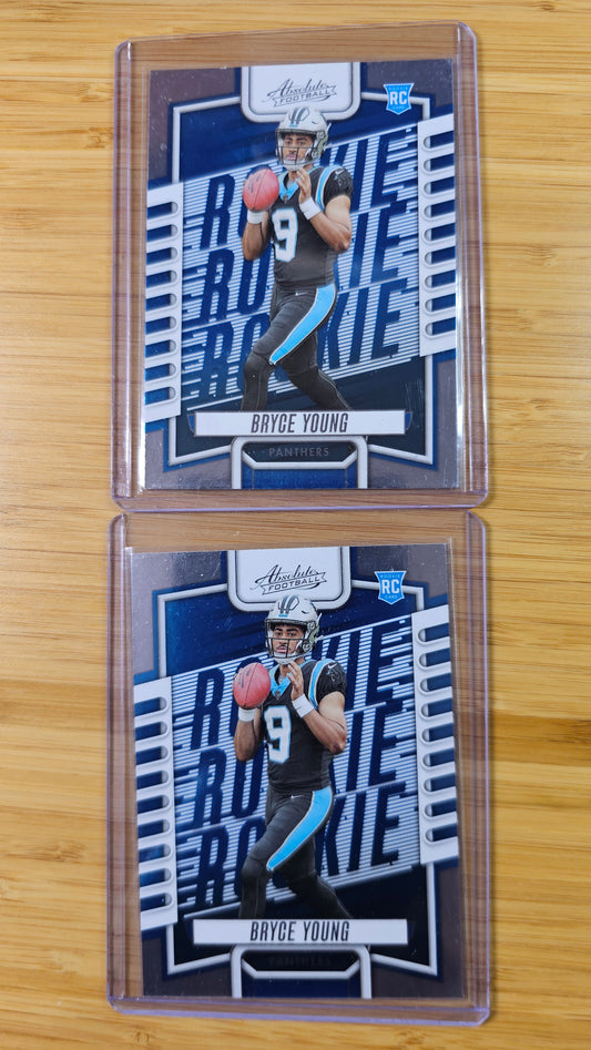 2023 Panini Absolute football Bryce Young - Base RC x 2 - Carolina Panthers