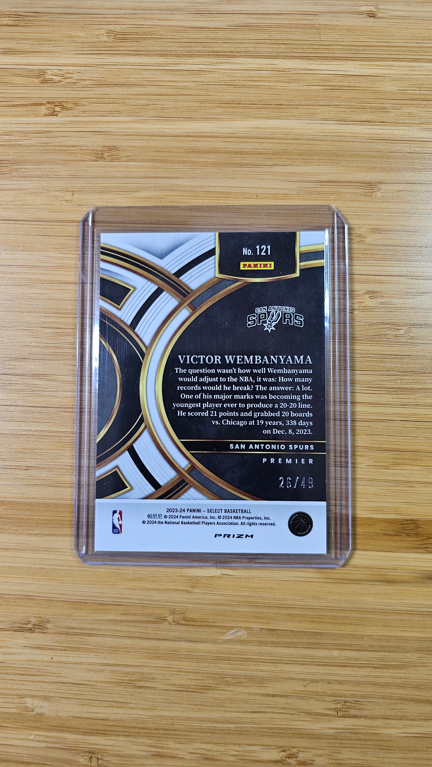 2023 NBA Select Victor Wembanyama - Teal/White/Pink Prizm Numbered # 26/49 -( San Antonio Spurs )