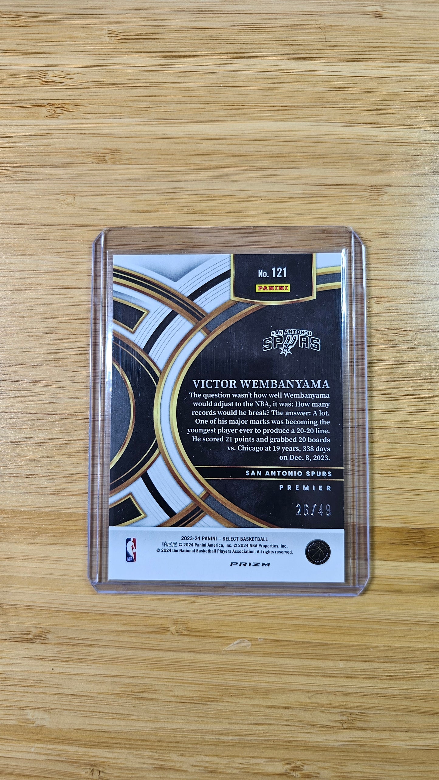 2023 NBA Select Victor Wembanyama - Teal/White/Pink Prizm Numbered # 26/49 -( San Antonio Spurs )