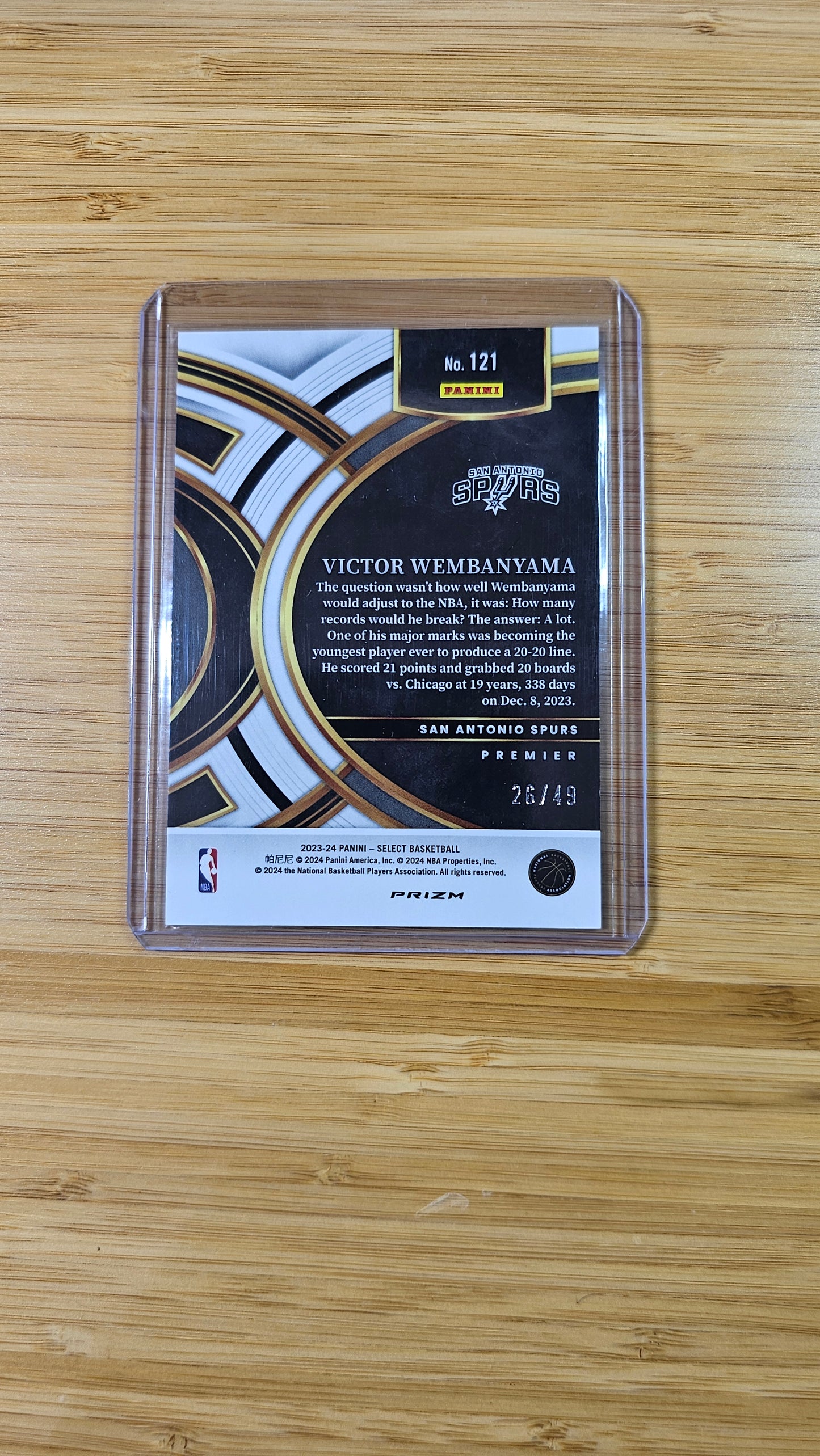 2023 NBA Select Victor Wembanyama - Teal/White/Pink Prizm Numbered # 26/49 -( San Antonio Spurs )