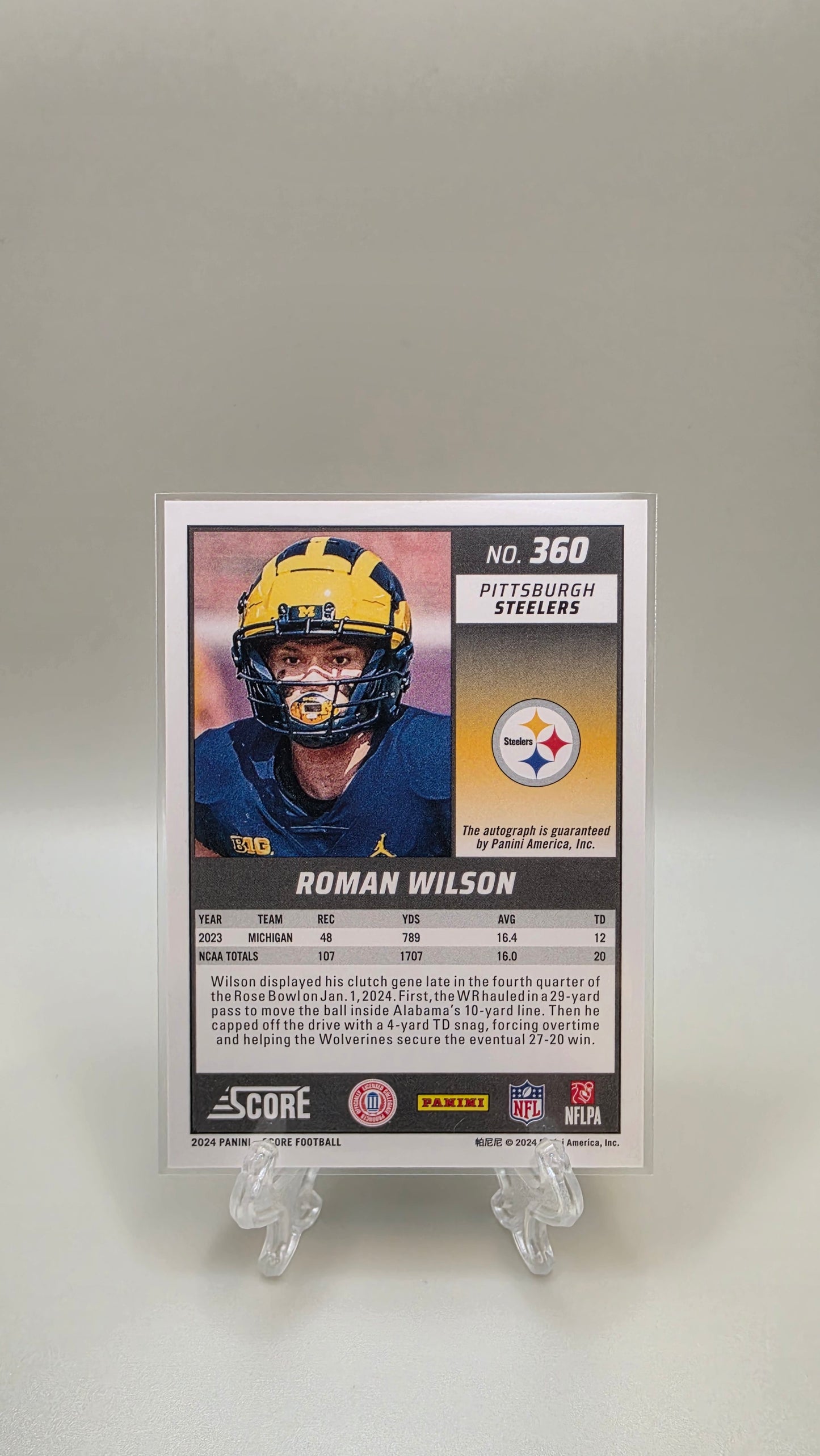 2024 Score Roman Wilson Green Rookie Auto #360