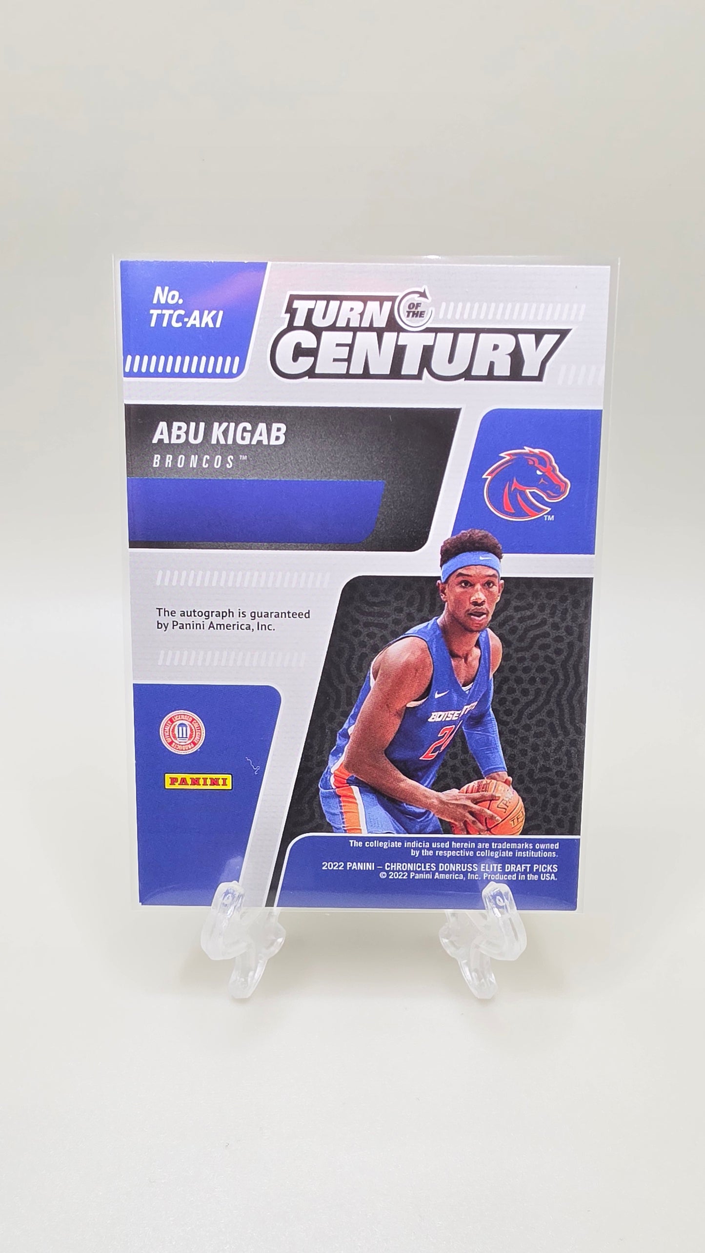 2022 Panini Chronicles Elite Turn of the Century Abu Kigab Auto Card #TTC-AKI