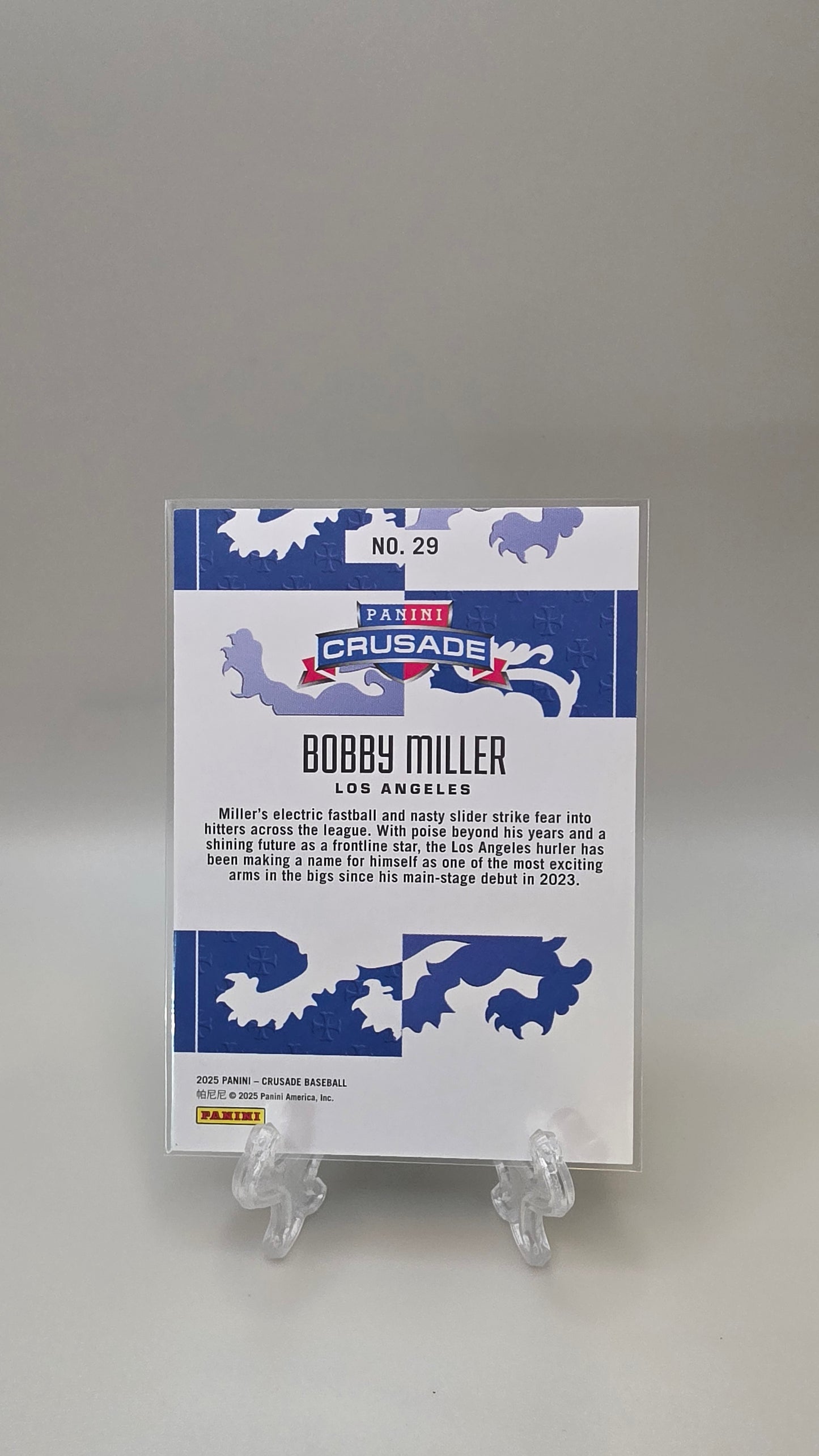 2025 Panini Crusade Bobby Miller Blue /49 #29