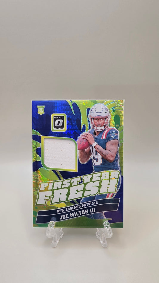 2024 Donruss Optic Joe Milton III First Year Fresh Mem RC #FYF-JMN