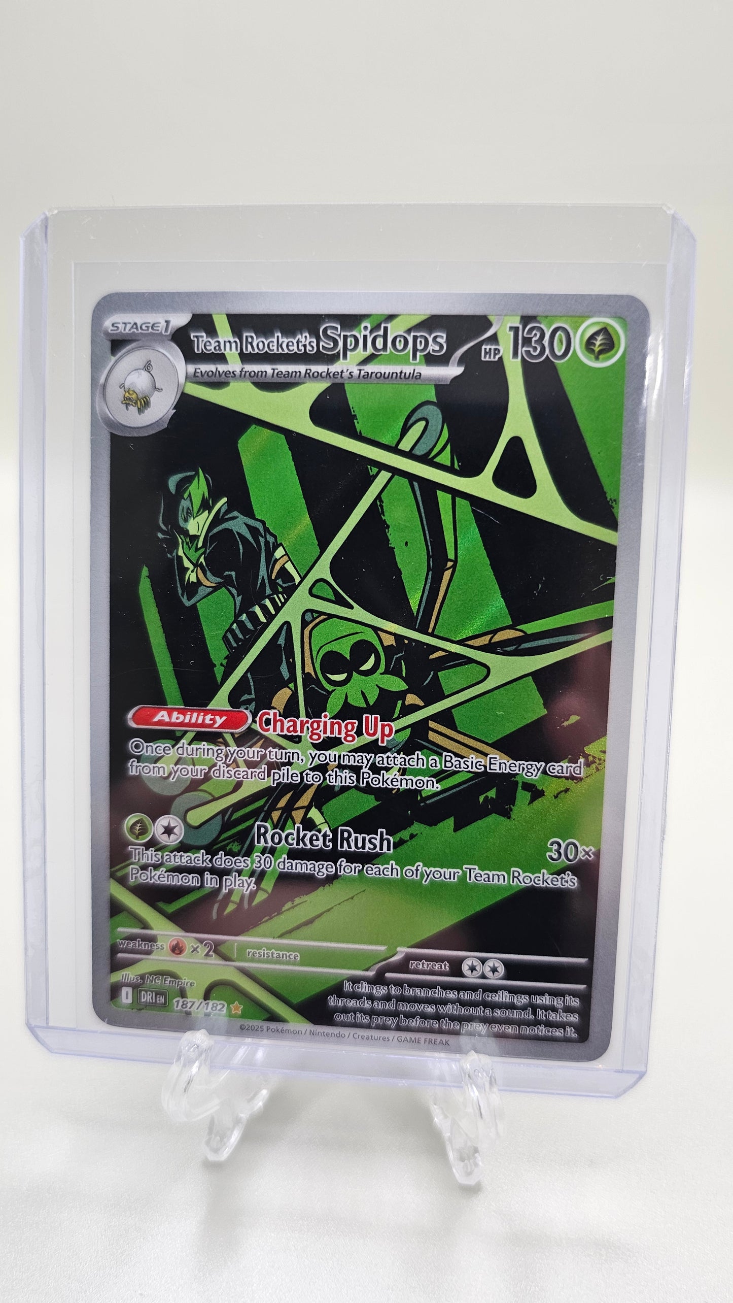 Team Rocket’s Spidops – 187/182 – SV10: Destined Rivals (Illustration Rare Holo)