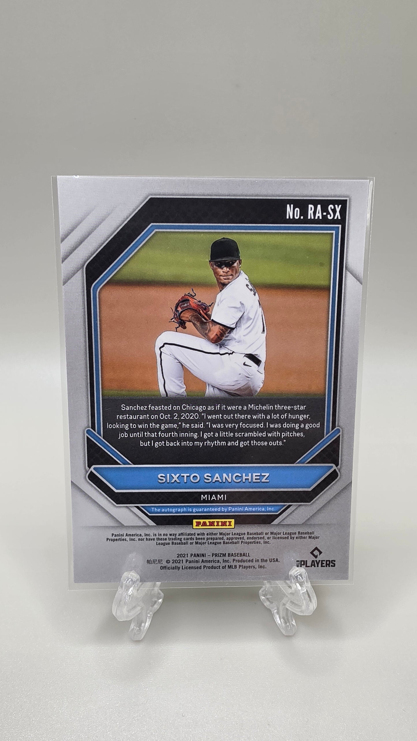 2021 Panini Prizm Rookie Autographs Sixto Sanchez Card #RA-SX