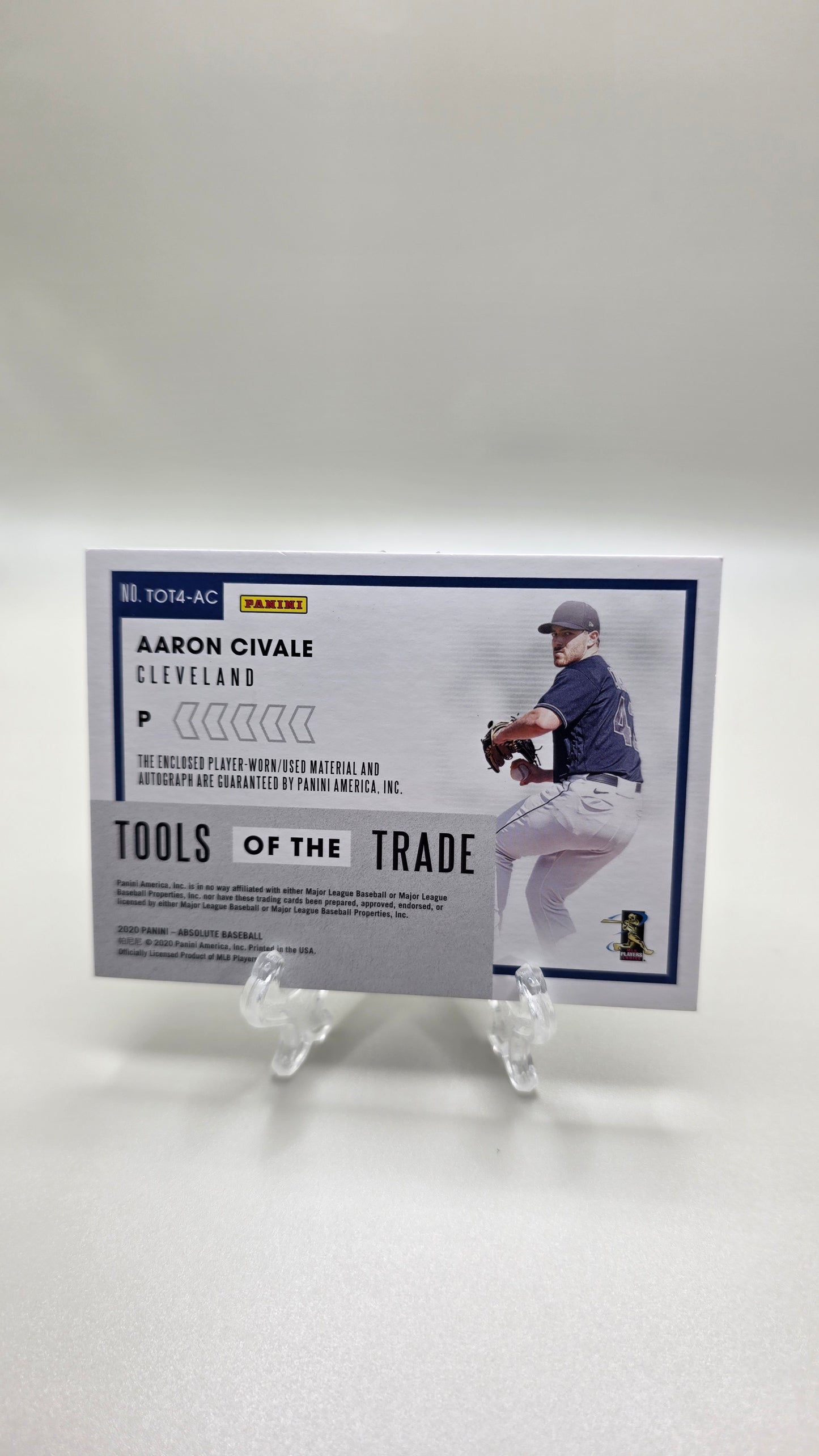 2020 Absolute Baseball Tools of the Trade Aaron Civale Patch Auto #/75 Card #TOT4-AC