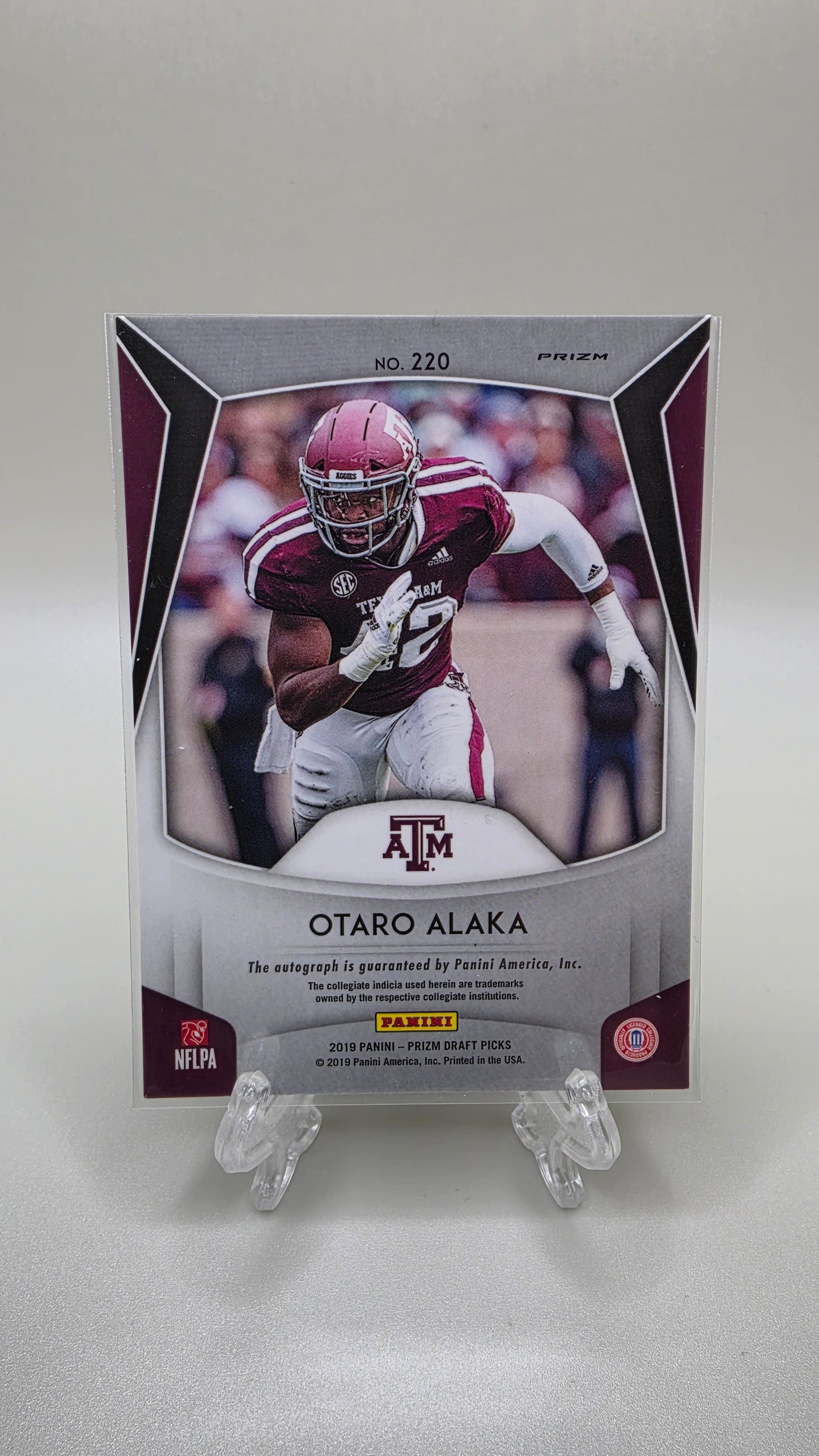 2019 Panini Prizm Draft Picks Otaro Alaka Silver Prizm Auto Card #220