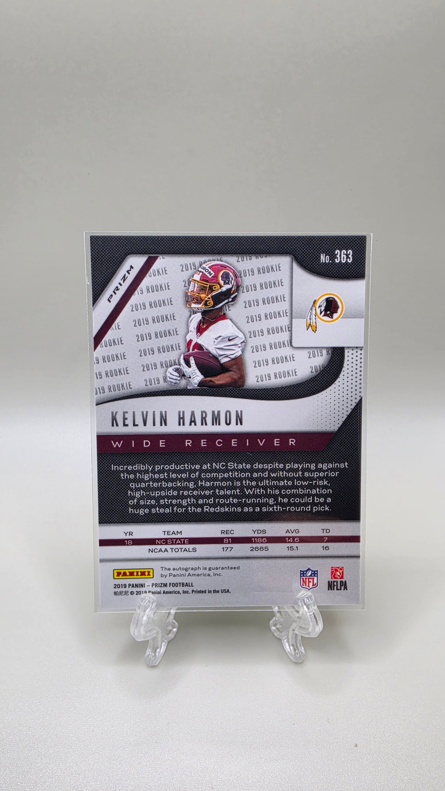 2019 Panini Prizm Kelvin Harmon Green Prizm Rookie Auto Card #363