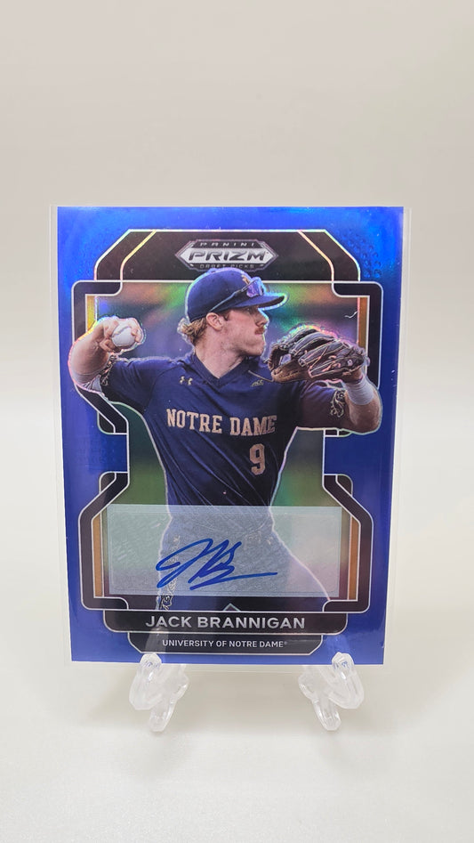 2022 Panini Prizm Draft Picks Jack Brannigan Blue Prizm #/99 Auto Card # PDP83