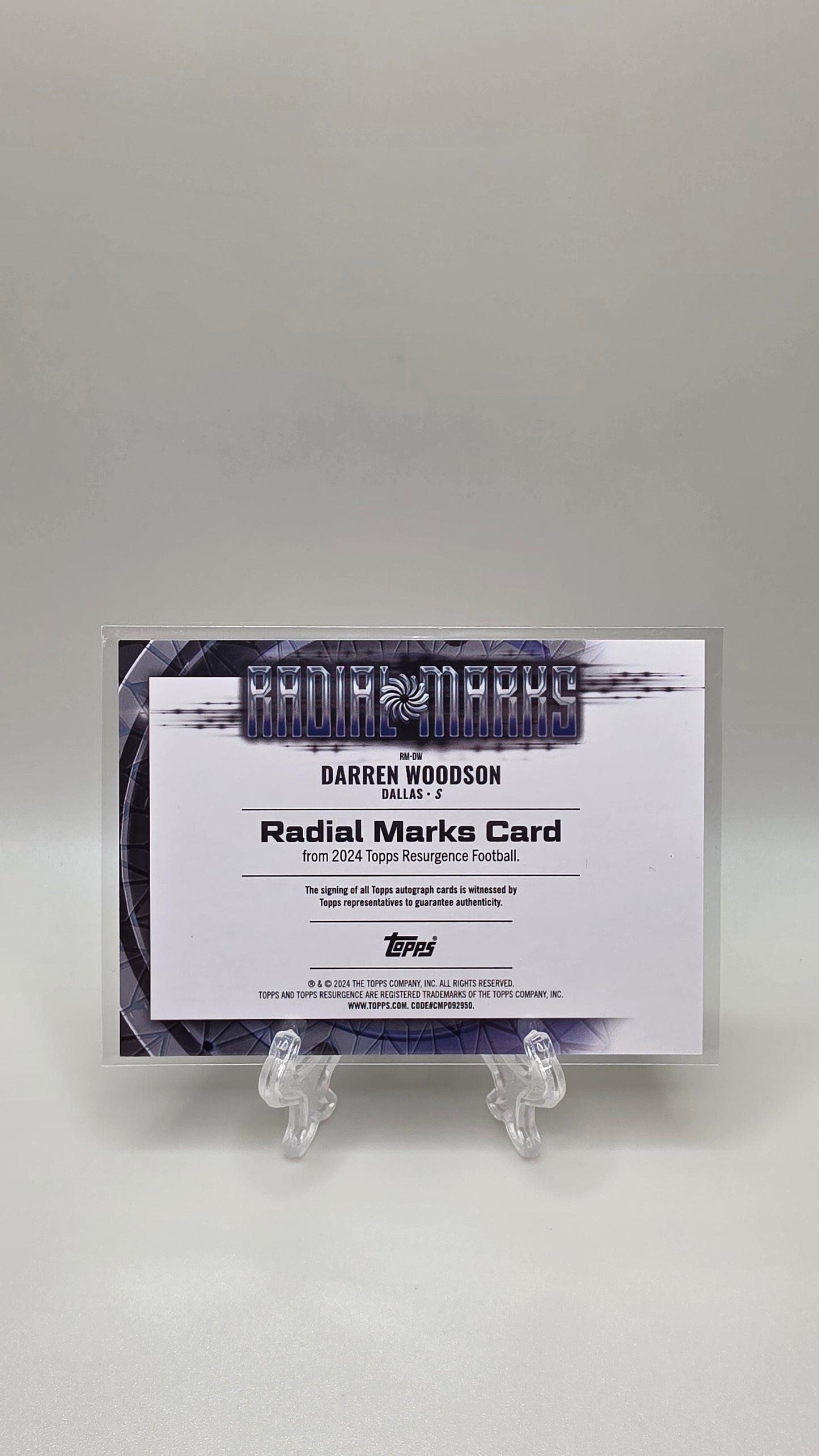 2024 Topps Resurgence Darren Woodson Radial Marks Auto #/99 Card #RM-DW