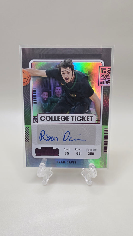 2022 Chronicles Contenders College Ticket Ryan Davis Auto Card #CT-RDA