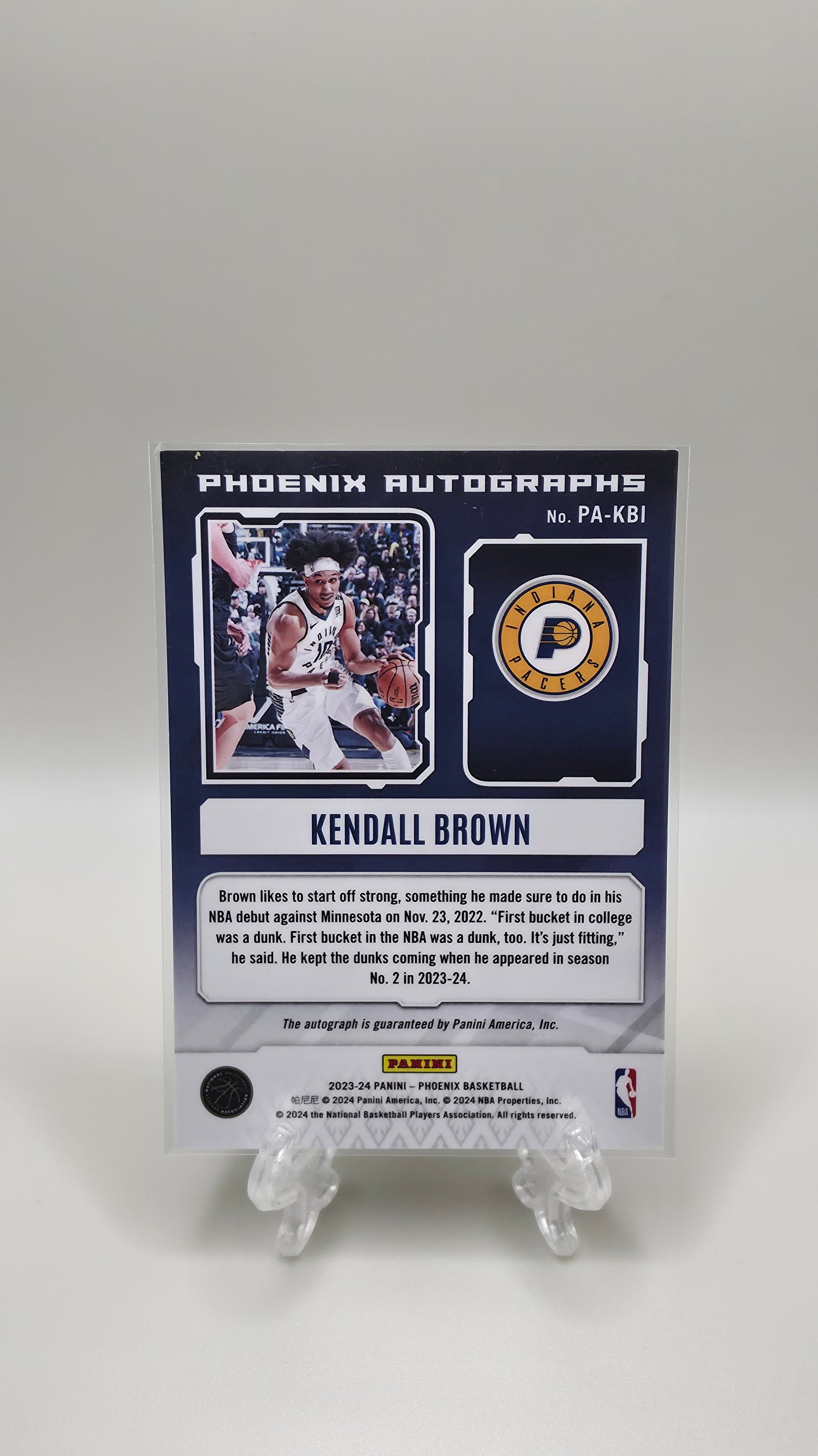 2023-24 Phoenix Basketball Kendall Brown Phoenix Autographs Card #PA-KBI