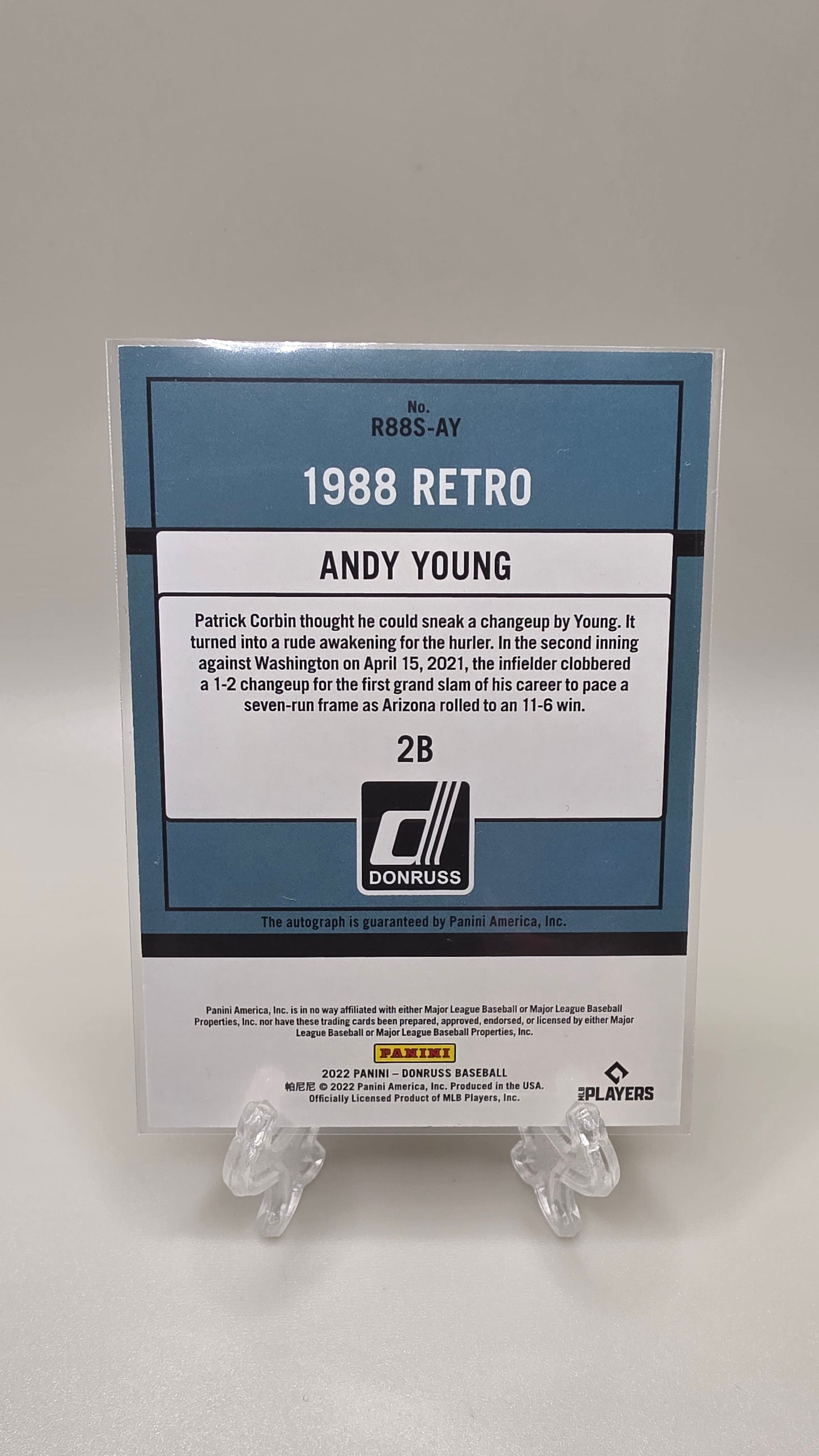 2022 Panini Donruss Baseball 1988 Retro Andy Young Auto Card #R88S-AY