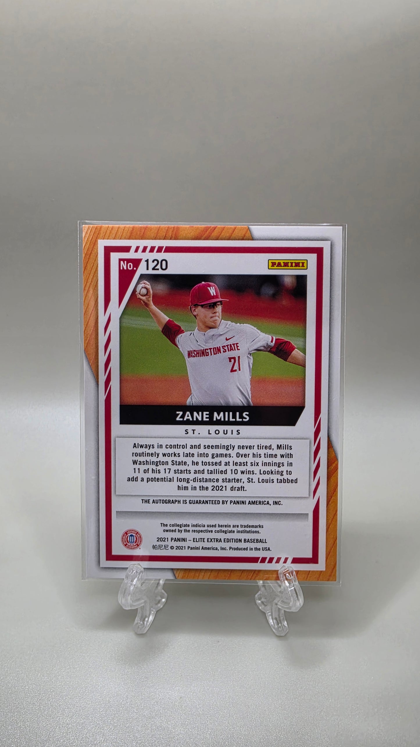 2021 Panini Elite Baseball Extra Edition Zane Mills Auto Card # 120