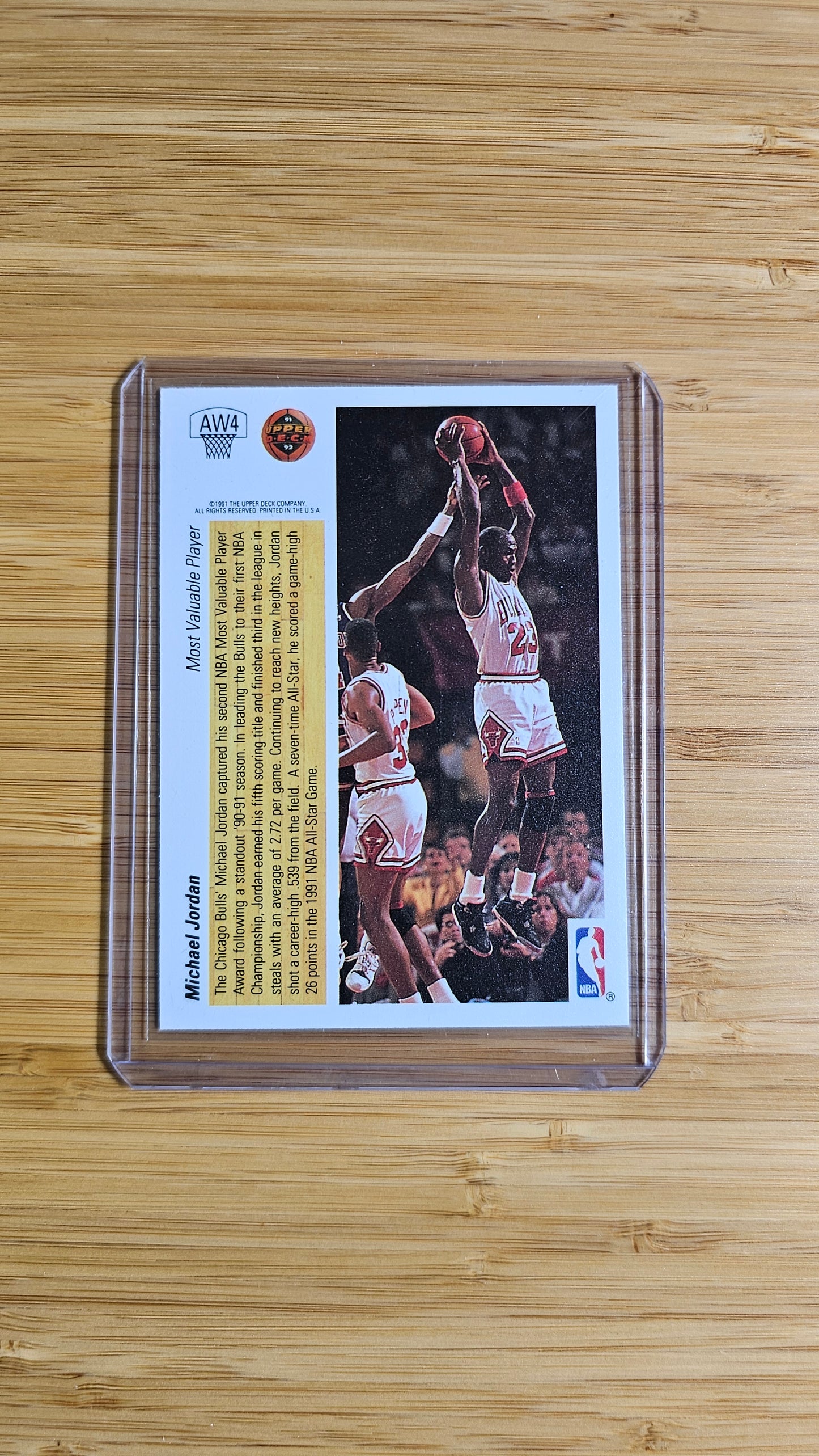 Michael Jordan 1991-92 Upper Deck MVP Holograms Card #AW4
