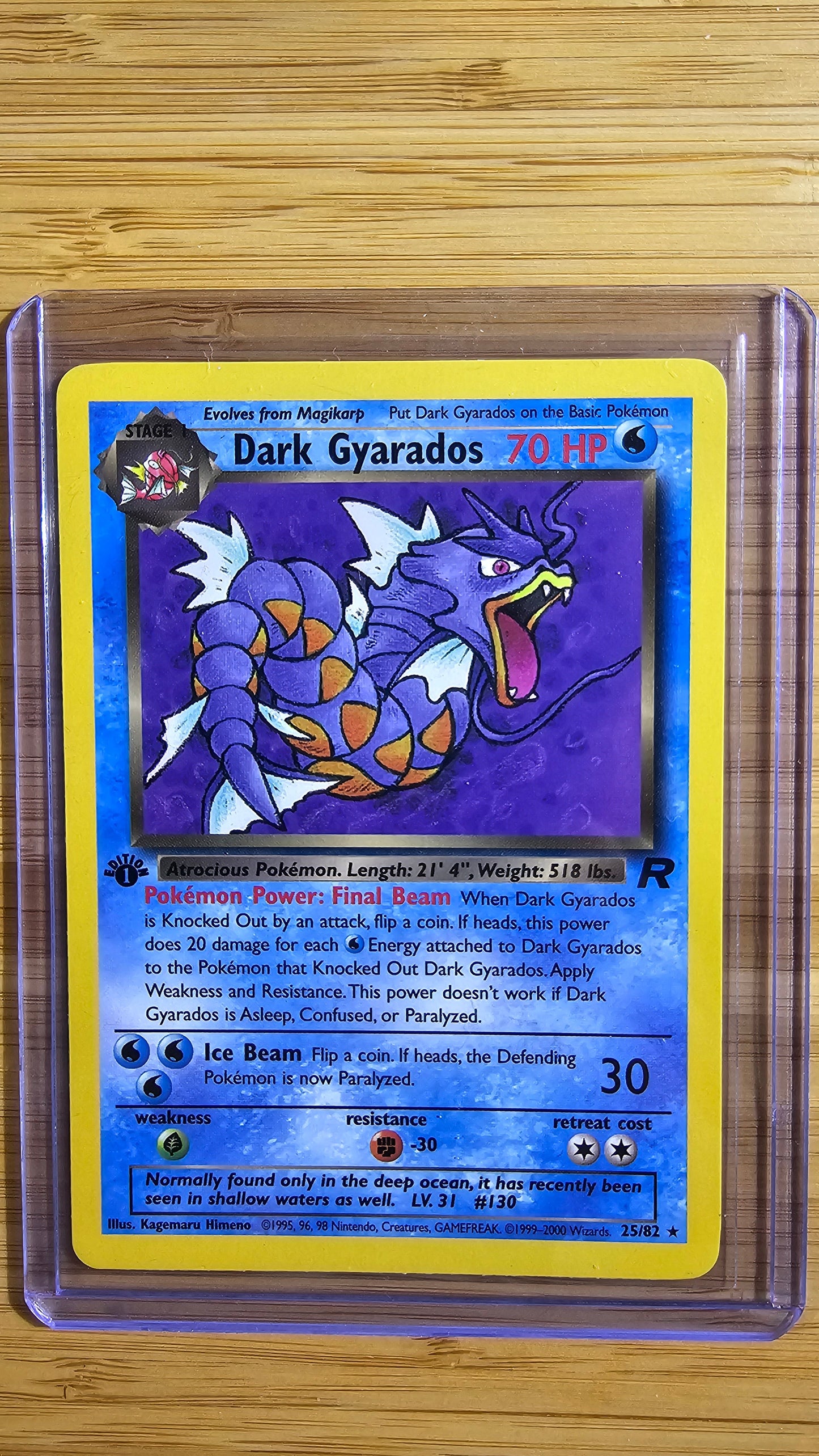 Dark Gyarados – 25/82 – Team Rocket (1st Edition Non-Holo Rare Vintage WOTC Pokémon Card)