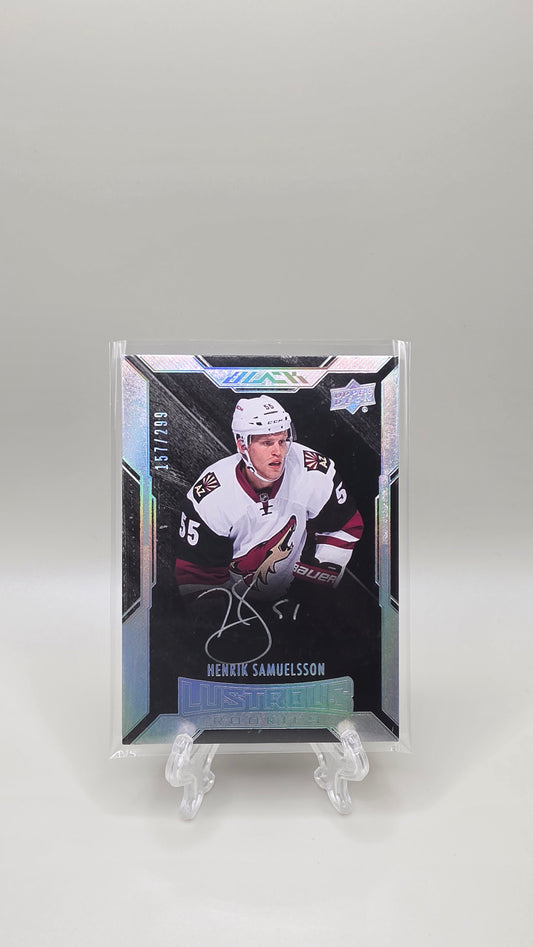 2015-16 Upper Deck Black Henrik Samuelsson Lustrous Rookie Auto #/299 Card # 46