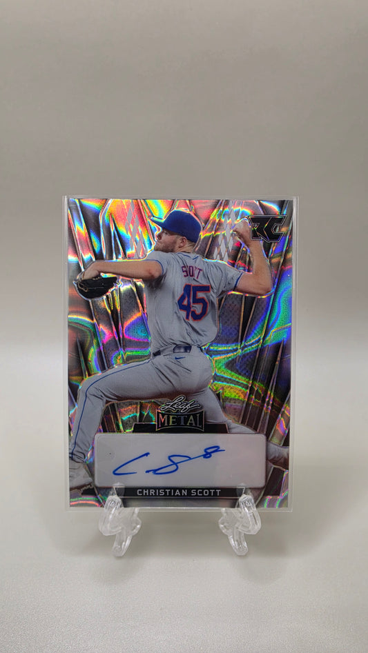 2024 Leaf Metal Christian Scott Silver Auto #/25 Card # BA-CS1