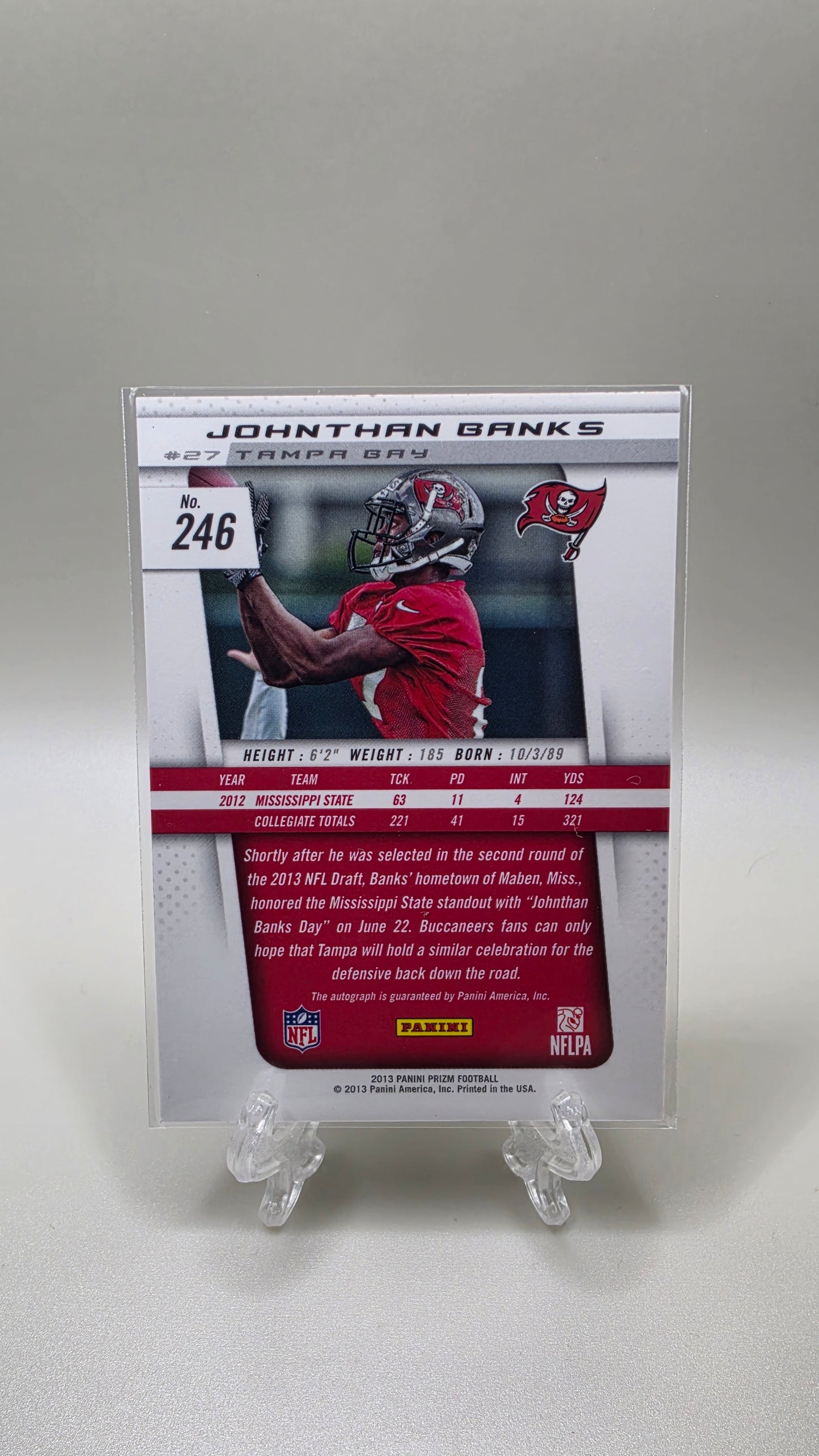 2013 Panini Prizm Rookie Autograph Johnthan Banks Card #246