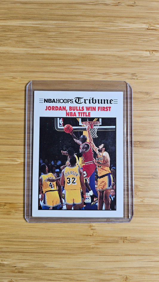 NBA Hoops Tribune Jordan, Bulls Win First NBA Title Card #542
