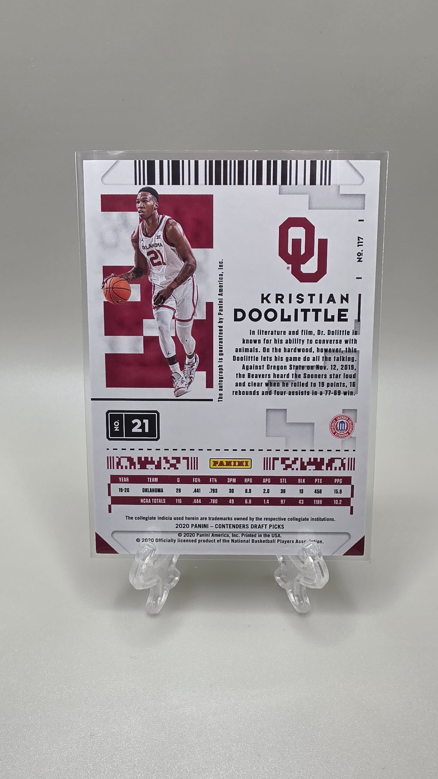 2020 Contenders Draft Pick Prospect Ticket Kristian Doolittle Auto Card #21