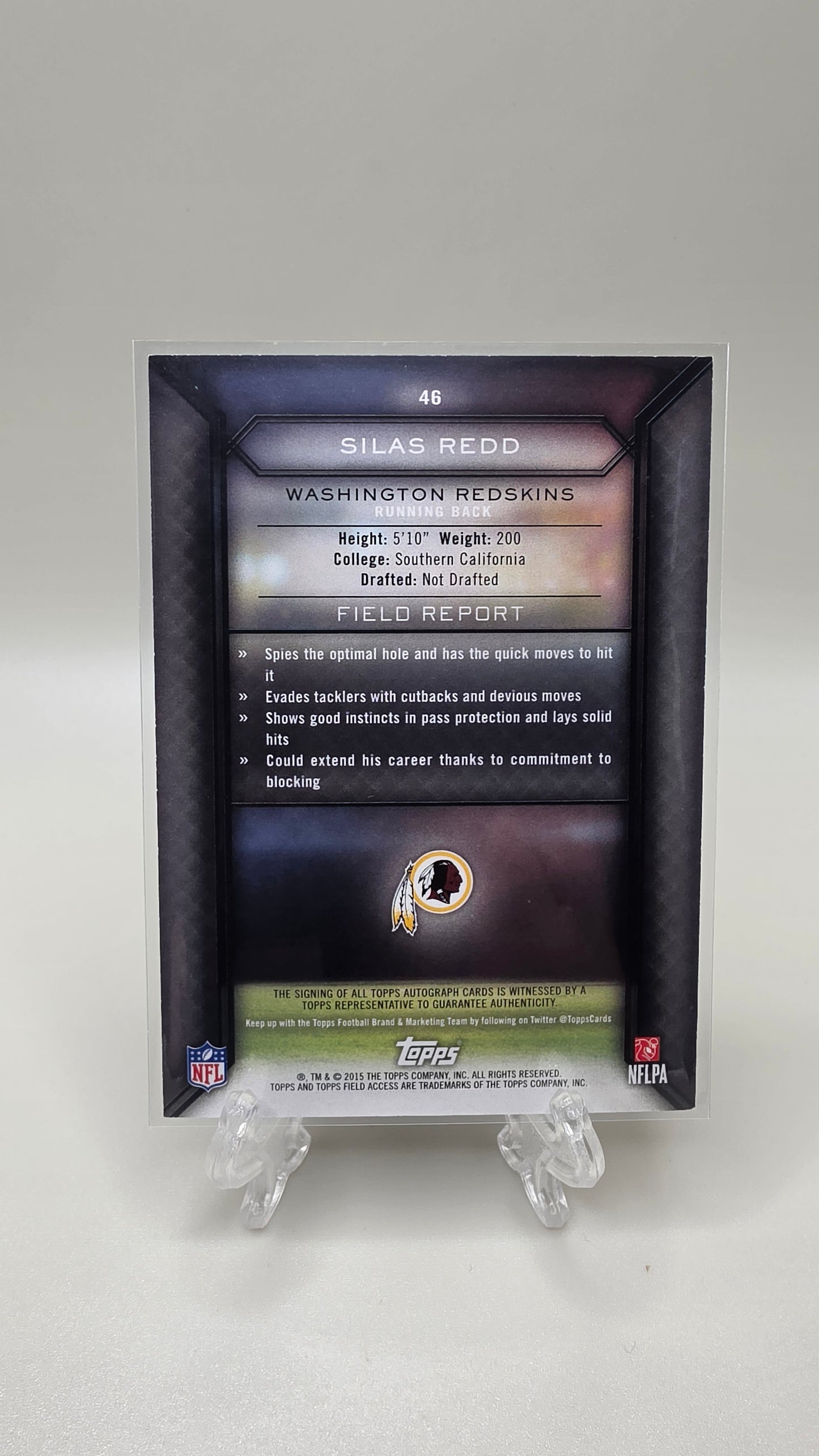 2015 Topps Football Silas Redd Field Access Auto Card #46