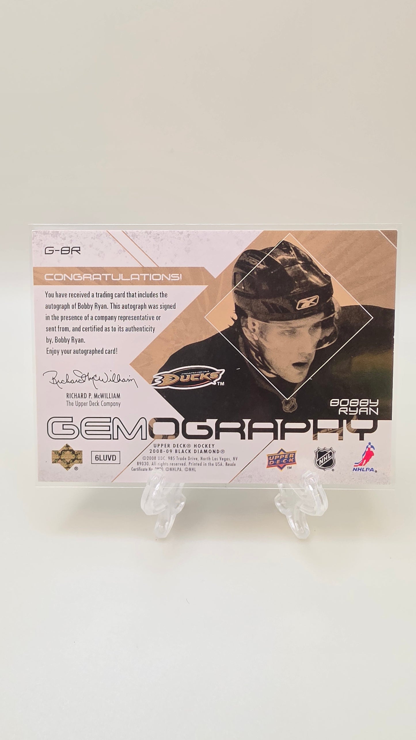 2008 Upper Deck Black Diamond Bobby Ryan Gemography #G-BR