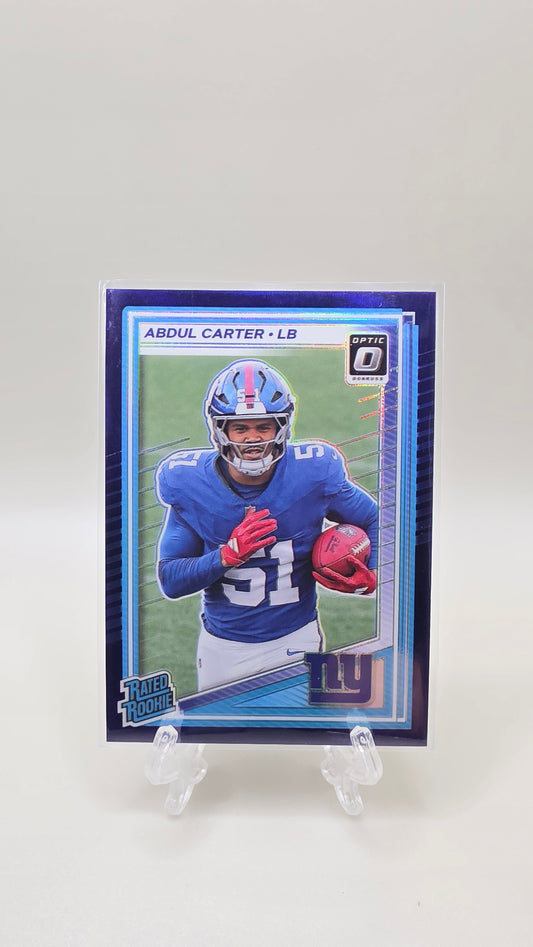 2025 Panini Donruss Optic Abdul Carter #/60 Rated Rookie Purple Parallel Card #300
