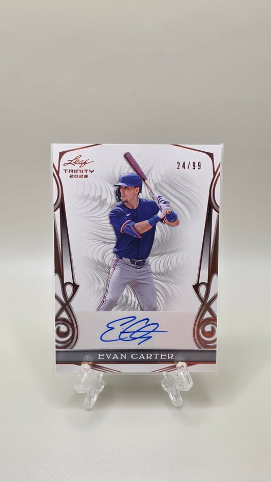 2023 Leaf Trinity Evan Carter #/99 Autograph Card # BA-EC2