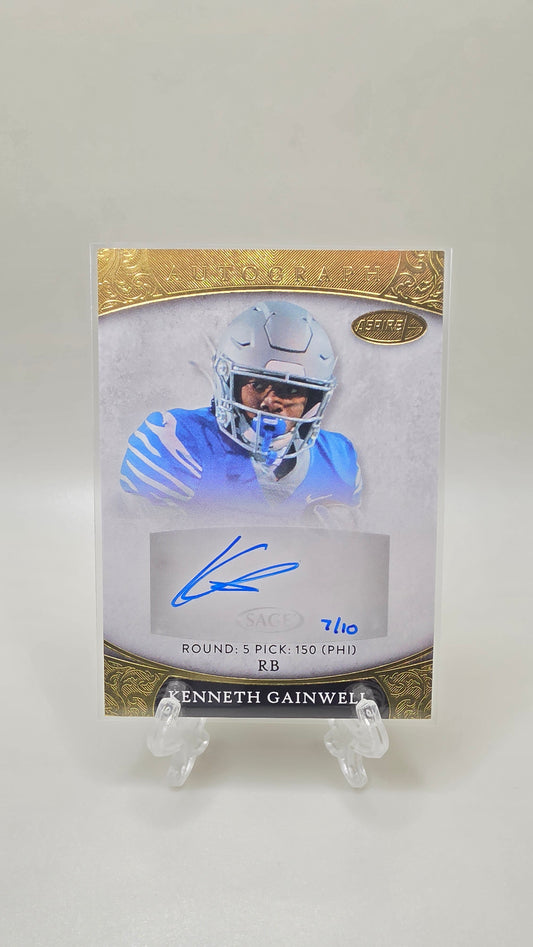 2021 Sage Aspire Kenneth Gainwell Gold Auto #/10 Card # ASP-42