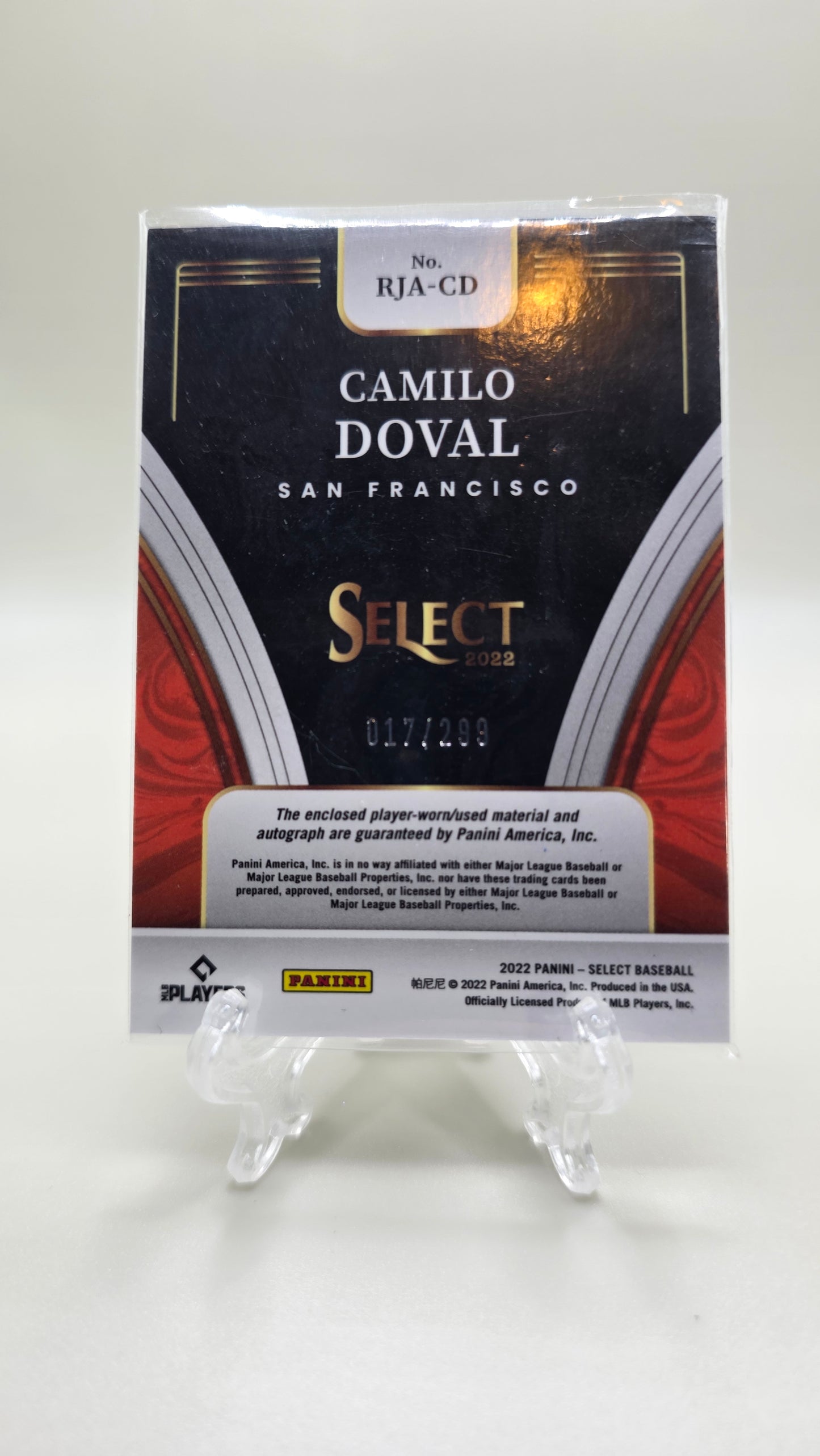 2022 Select Camilo Doval RPA # /299 Card # RJA-CD