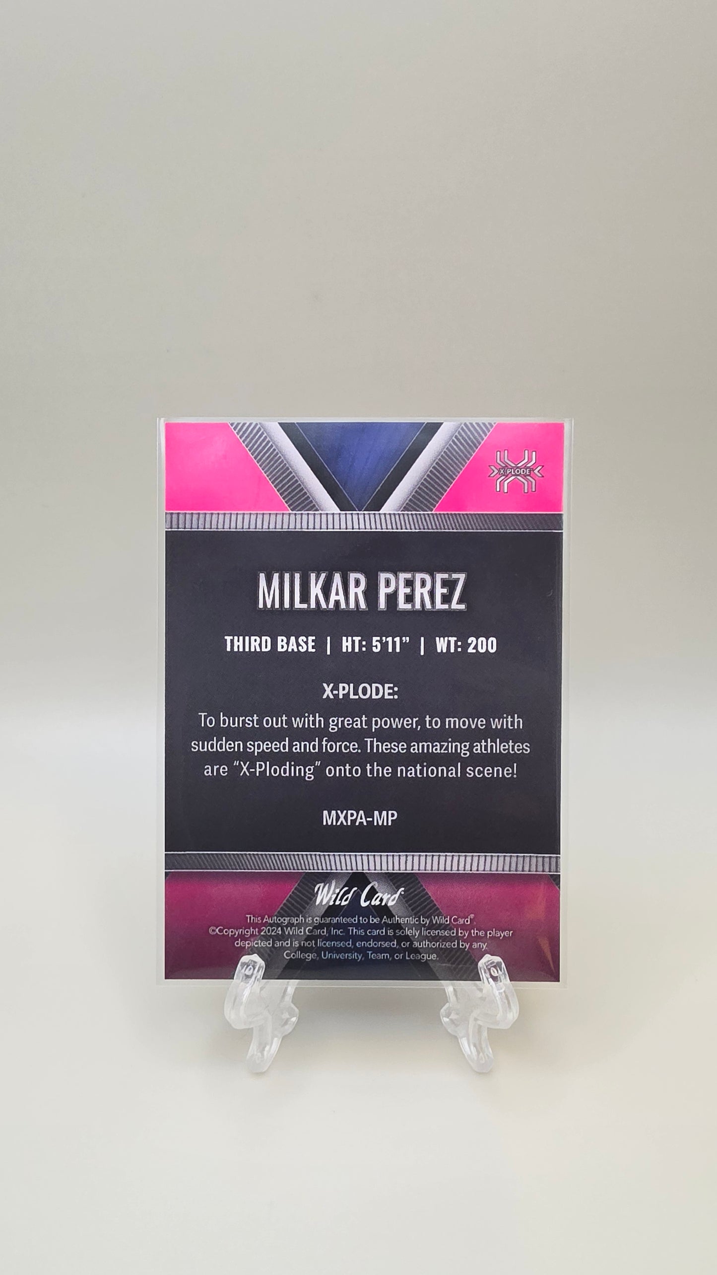 2024 Wild Card Matte Milkar Perez Chase Auto Pink /3