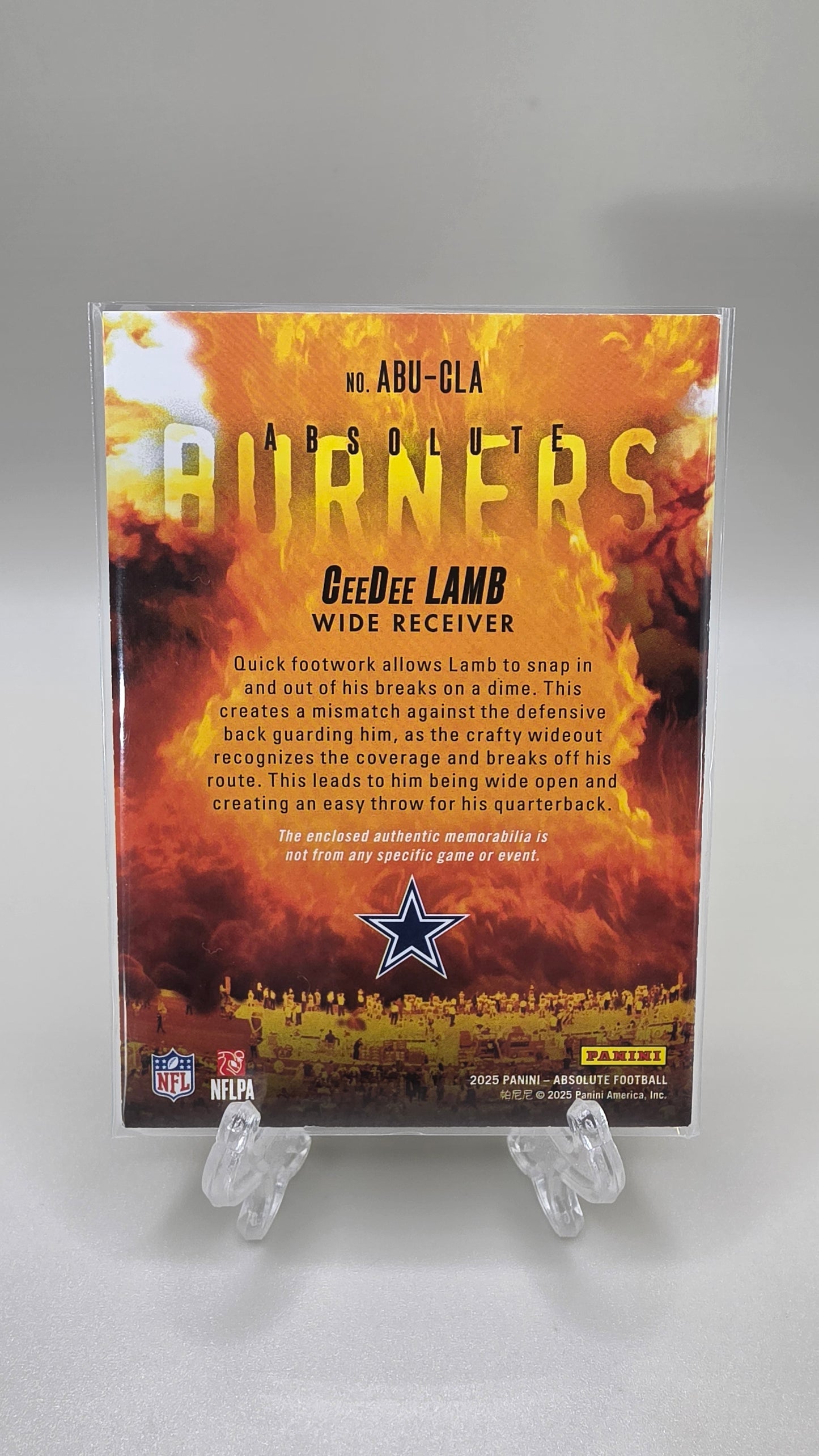 2025 Absolute Football CeeDee Lamb Burners Mem #ABU-CLA