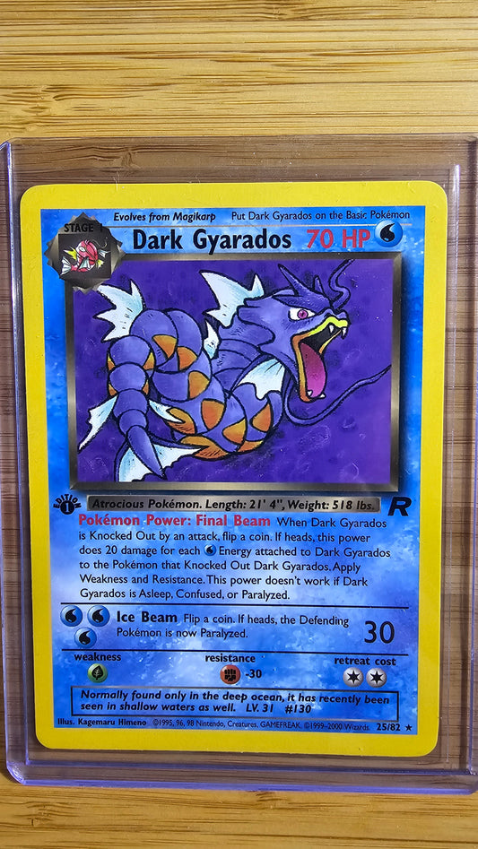 Dark Gyarados – 25/82 – Team Rocket (1st Edition Non-Holo Rare Vintage WOTC Pokémon Card)