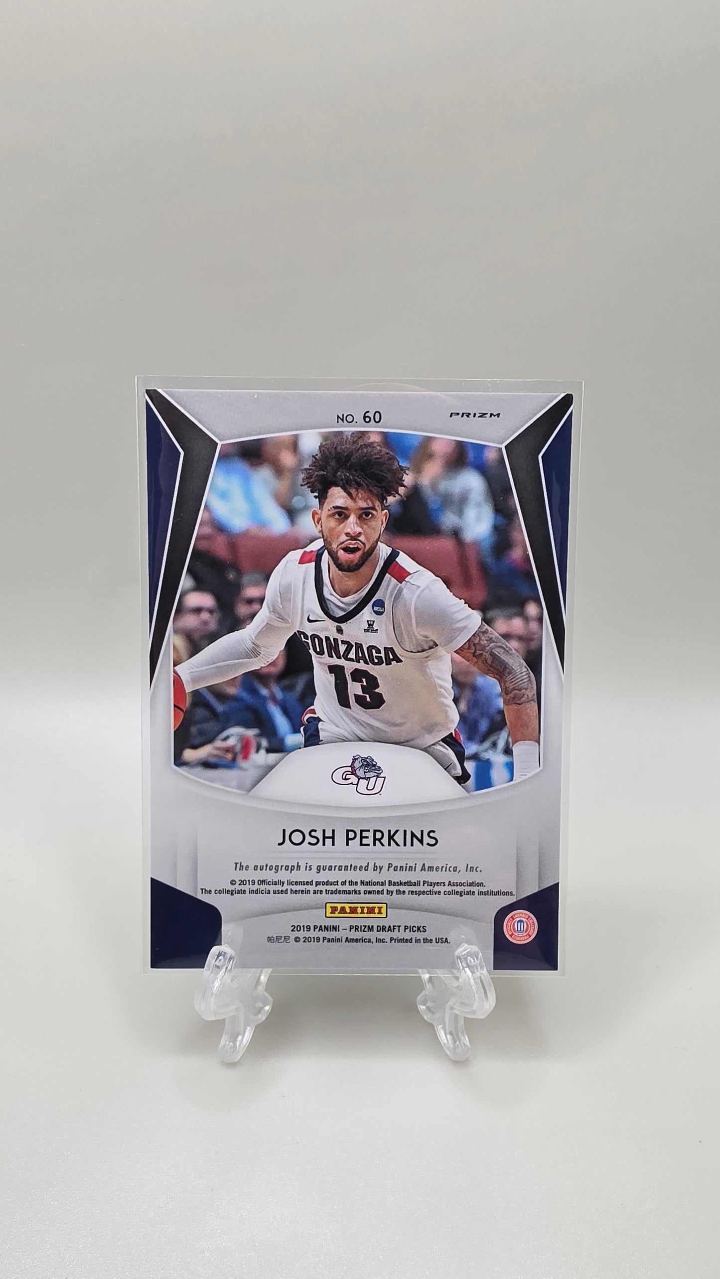 2019 Panini Prizm Draft Picks Josh Perkins Blue Auto Card #60