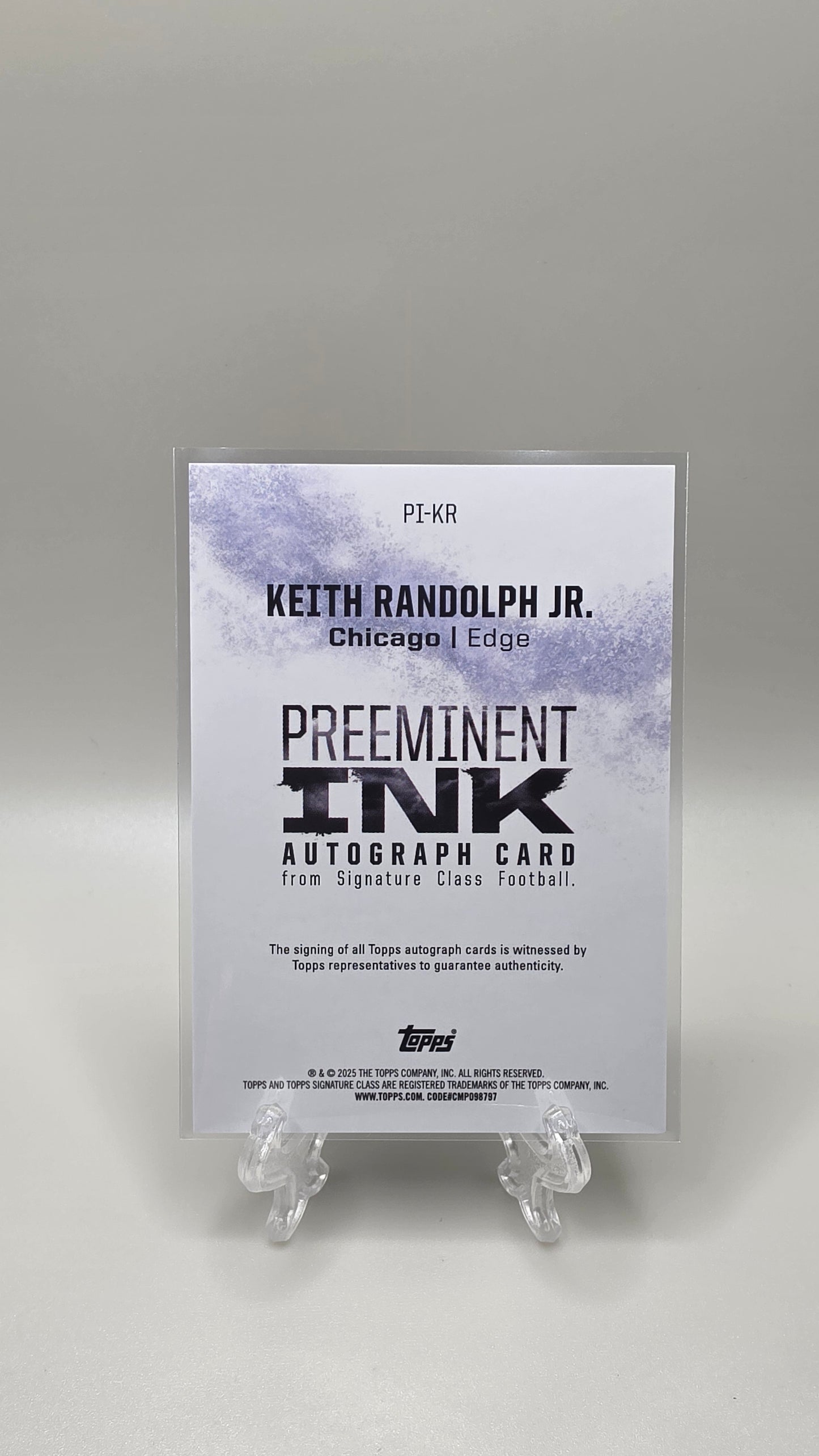 2025 Topps Signature Keith Randolph Jr Preeminent Ink Auto #/50 Card # PI-KR