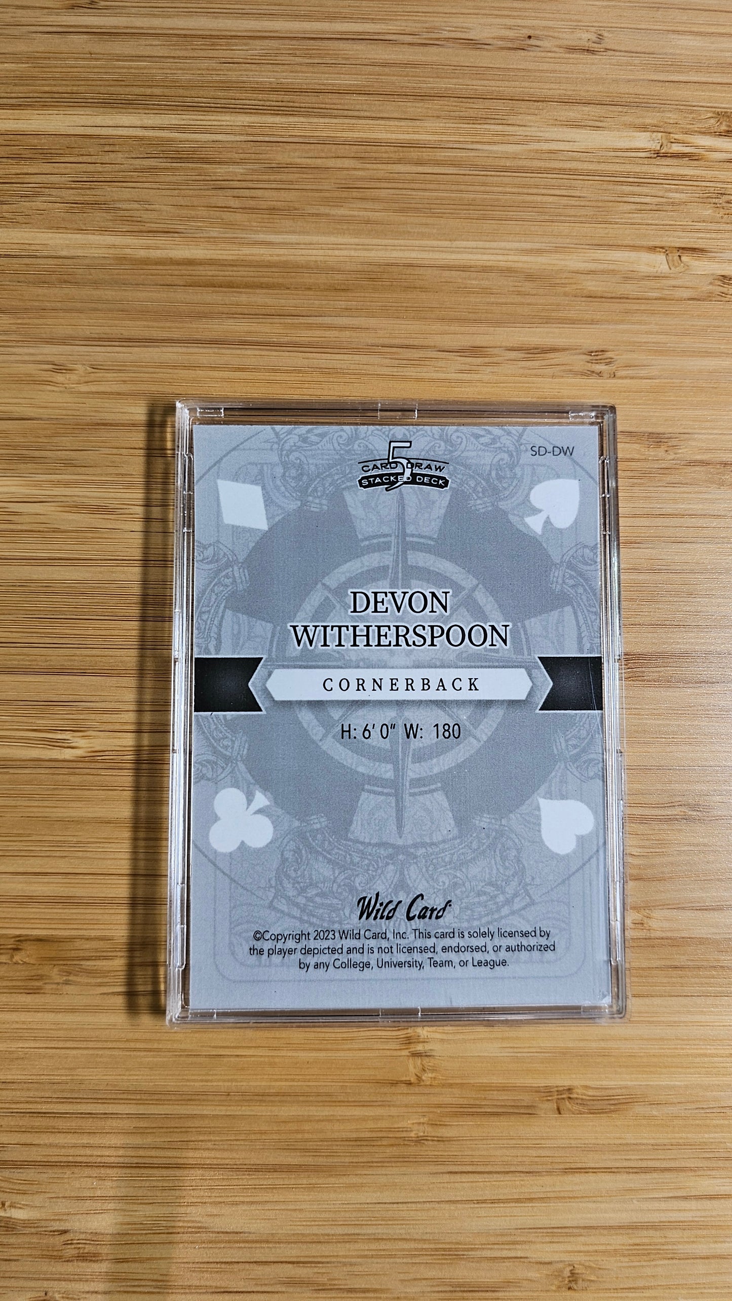 Devon Witherspoon 2023 Wild Card 5 Card Draw King of Spades 5/5