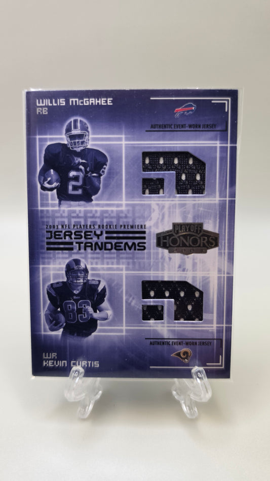 2003 Honors Willis McGahee & Kevin Curtis Rookie Jersey Tandems #JT-10