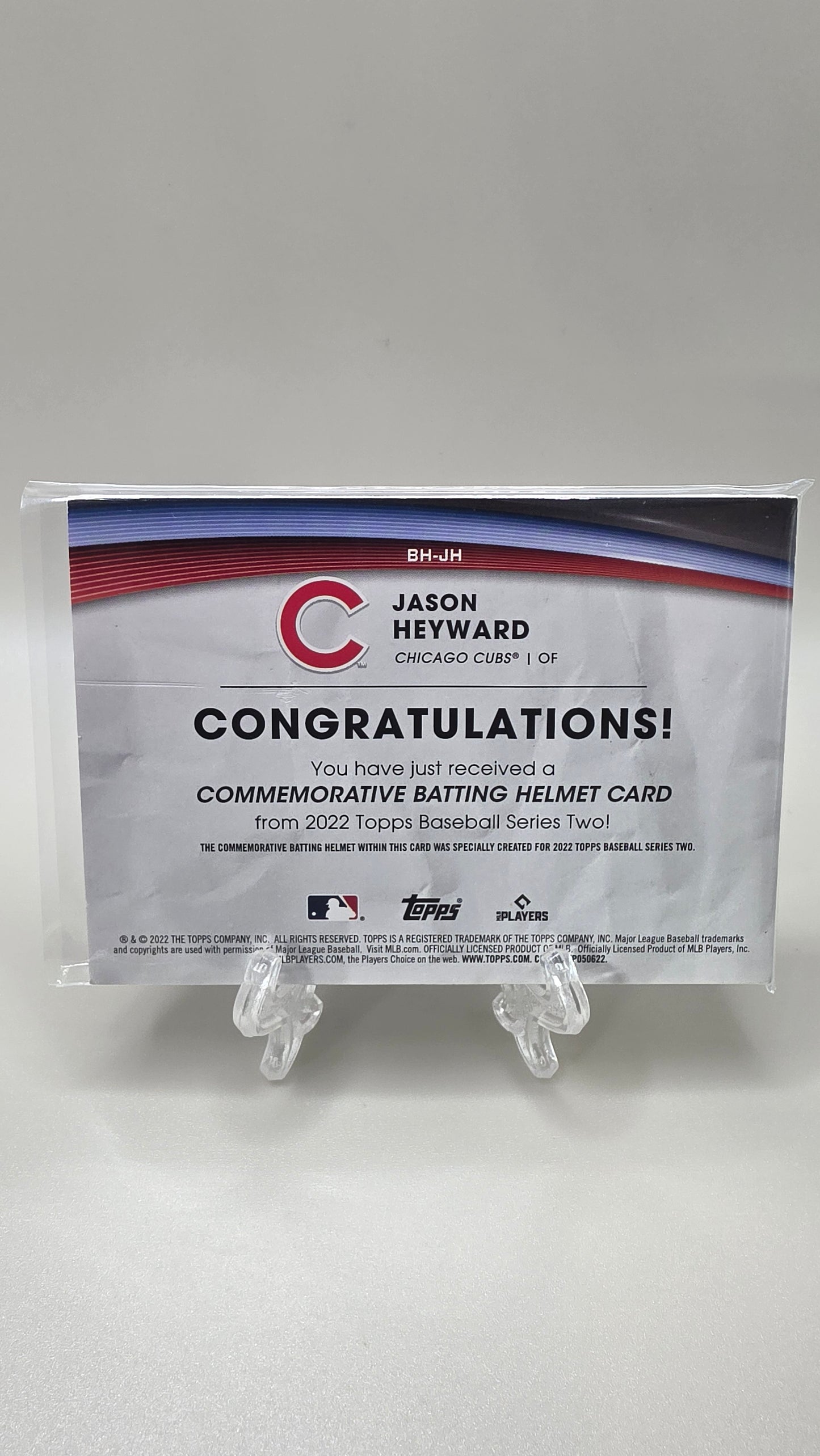 2022 Topps Baseball Jason Heyward Commemorative Batting Helmet Card #BH-JH