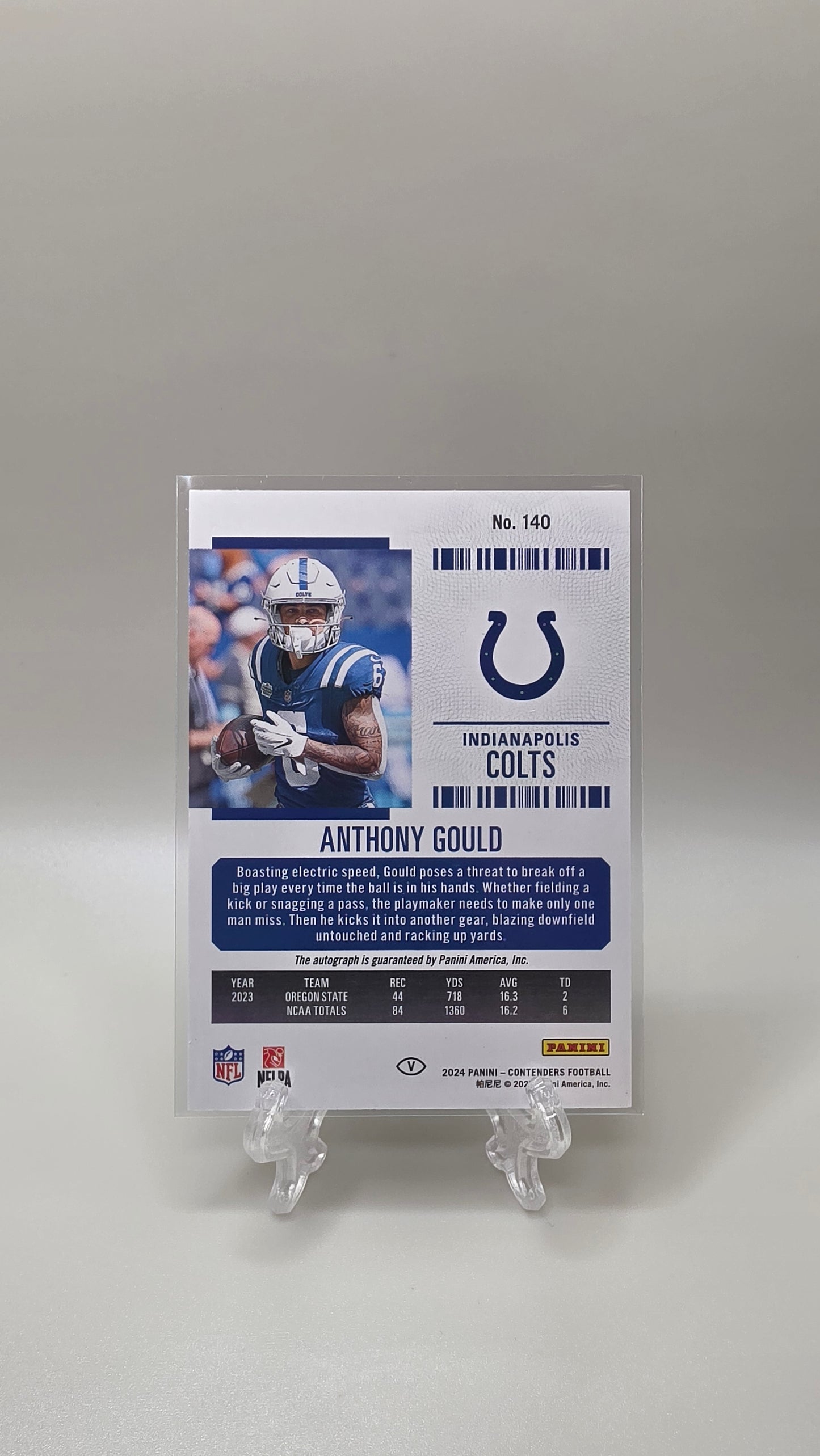 2024 Panini Contenders Anthony Gould Rookie Ticket Auto Card # 140