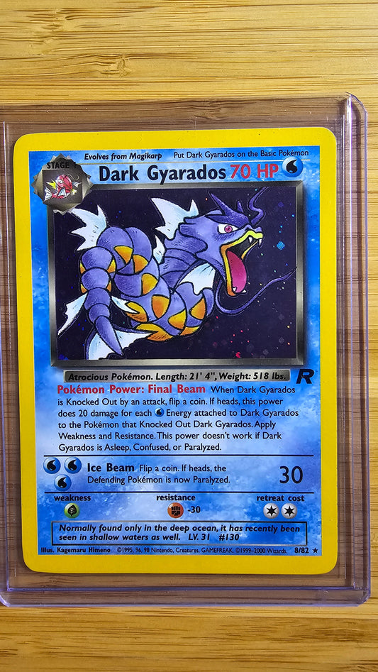 Dark Gyarados Holo Rare - Team Rocket 8/82 - Vintage WOTC Pokemon Card
